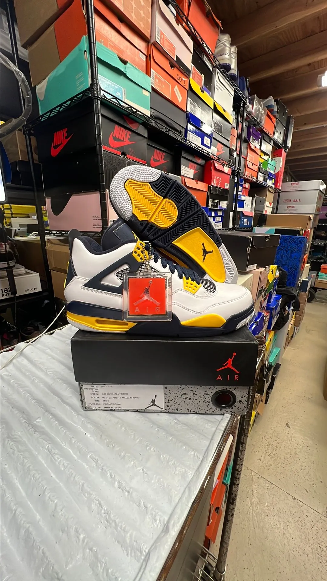 Product image for *PROMO SAMPLE* 2013 AIR JORDAN 4 "CAL MARQUETTE PE" SIZE 9M BRAND NEW