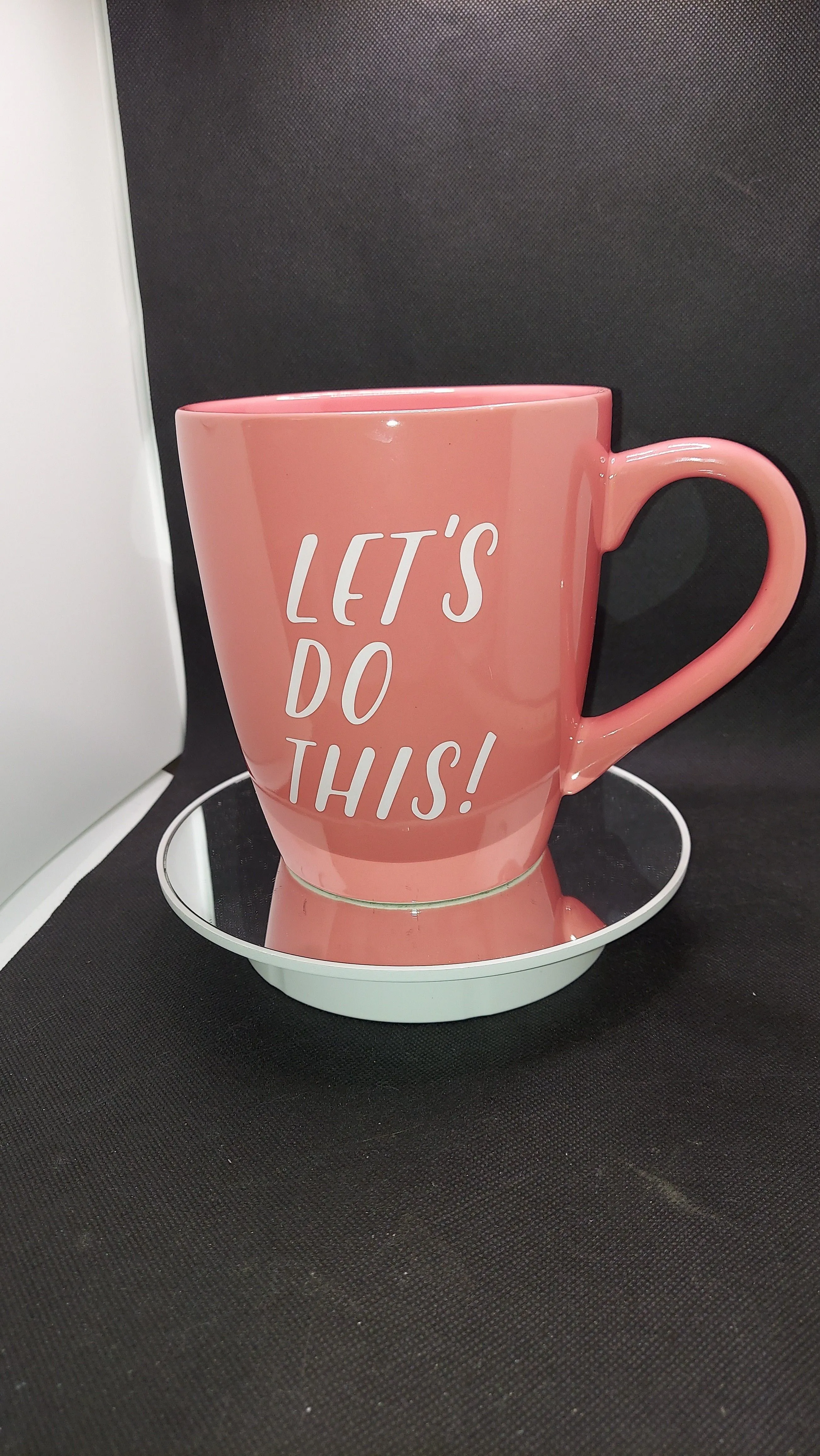 Product image for NEW Pink GIANT Clay Art Coffee Tea MUG Let's Do This SOLD OUT!! Great Gift
