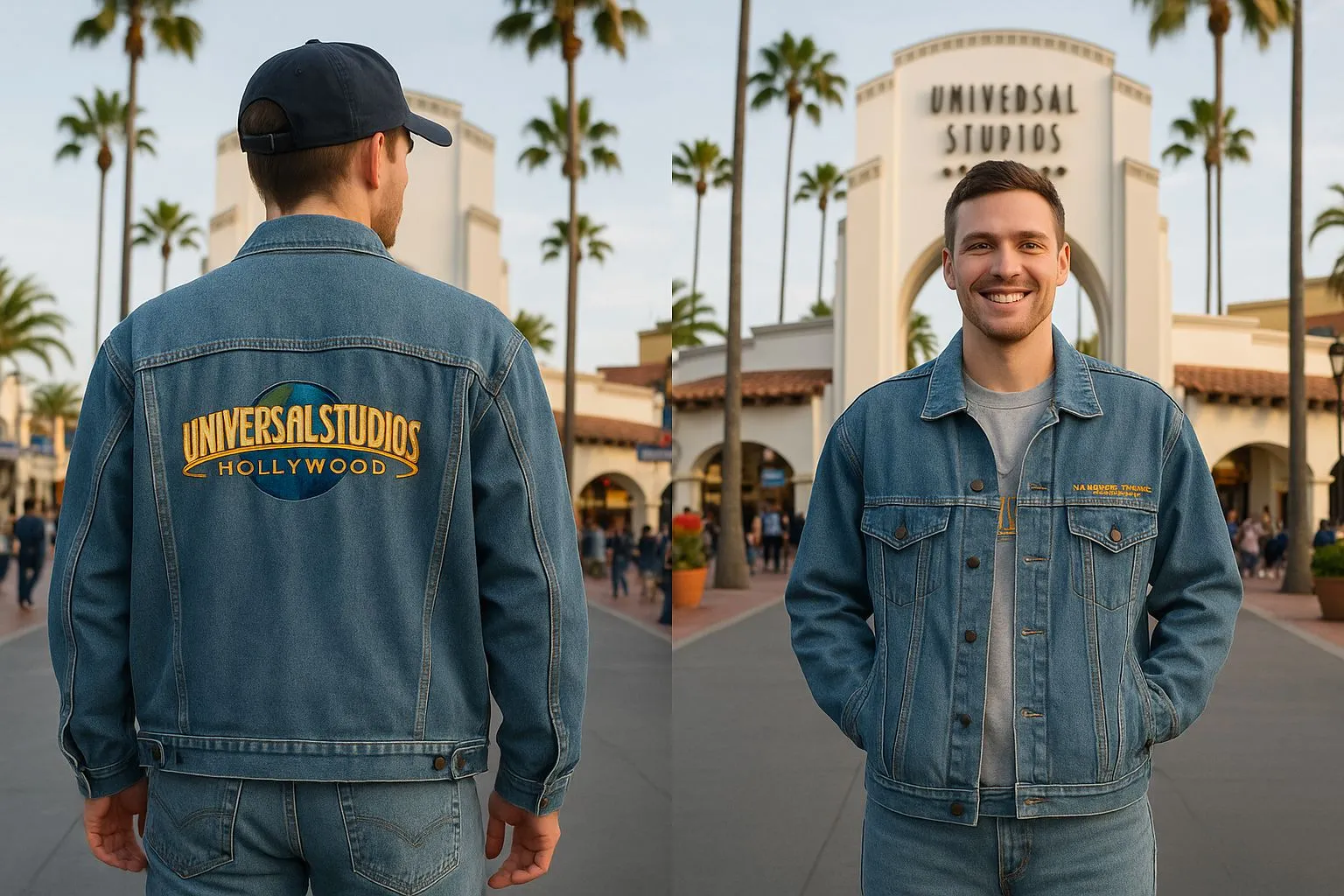 Product image for VTG 90s Universal Studios Denim Jean Jacket Men’s Size XL Embroidered Button Up