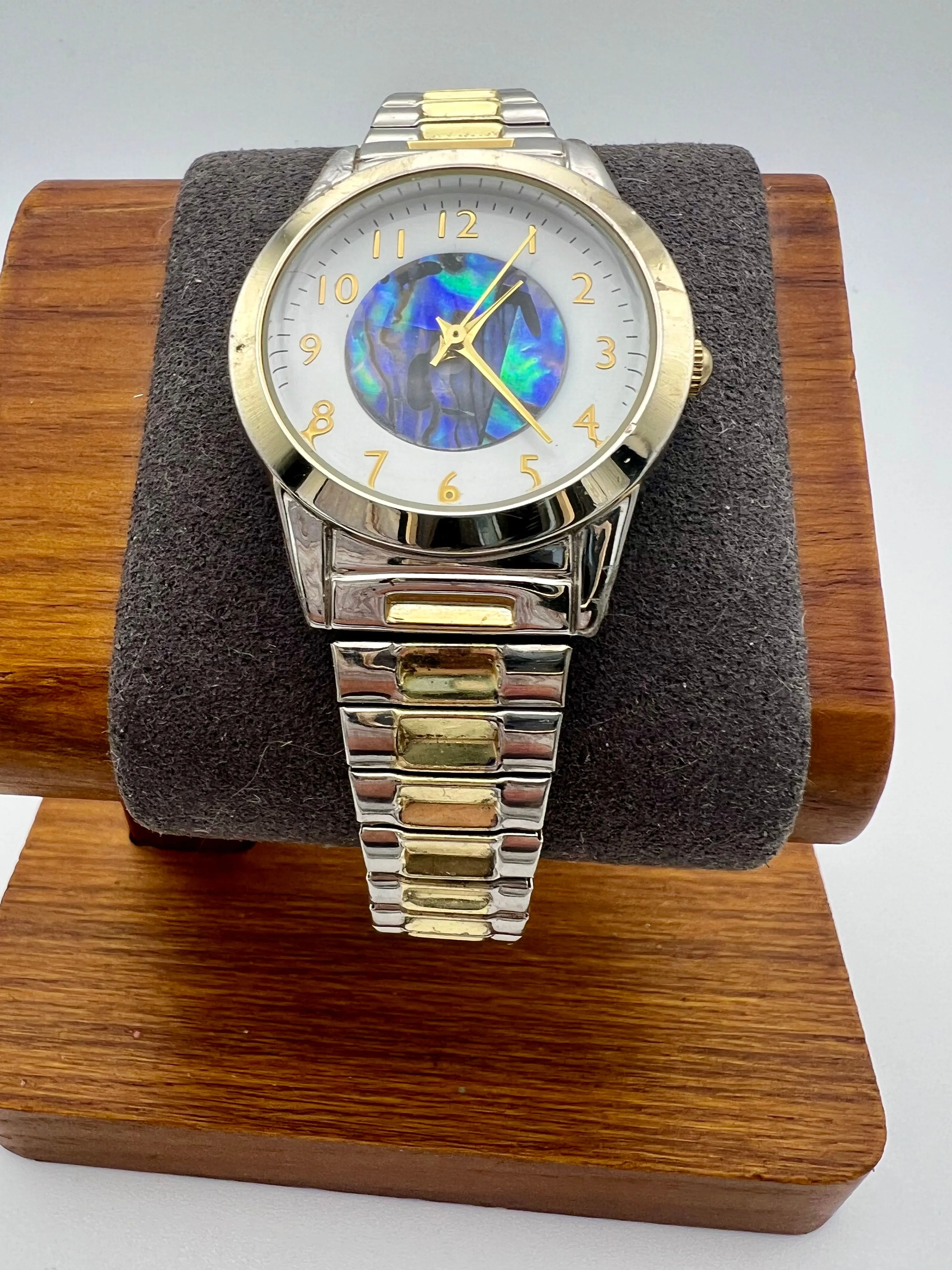 Product image for Women's silver and gold watch with blue inlay