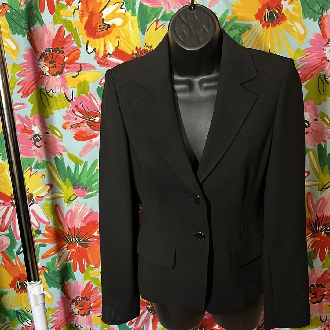 Product image for Classic Anne Klein Two Piece Black Pant Suit Sz. 2