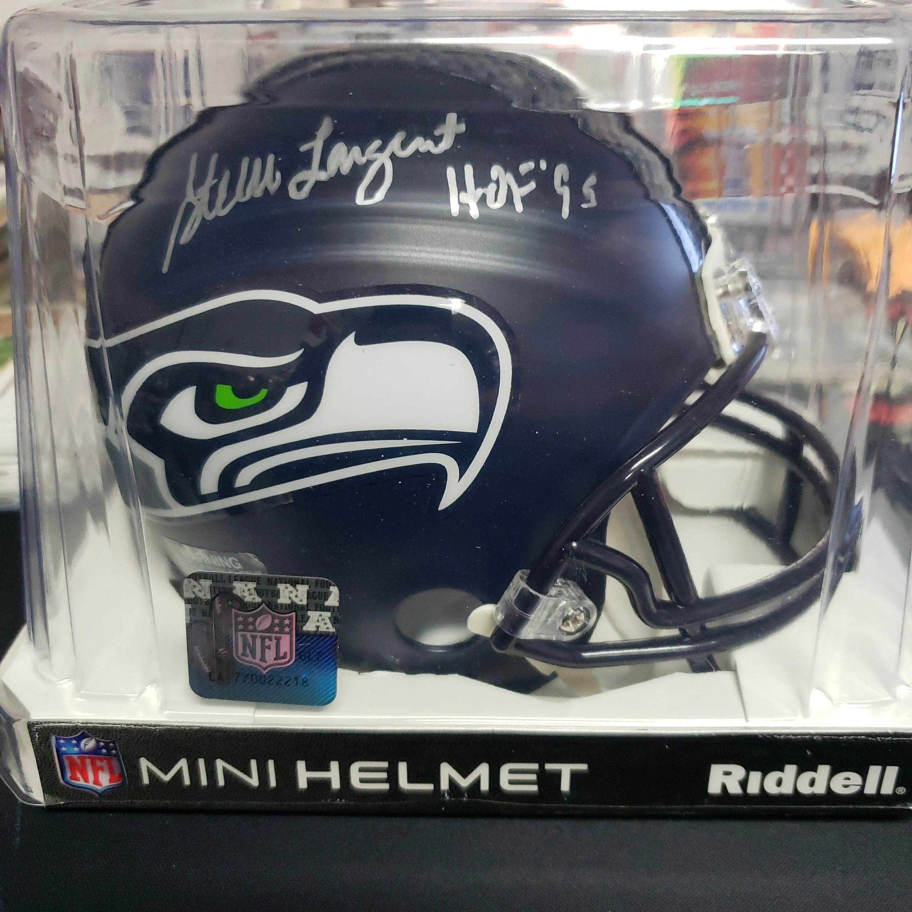 Product image for Steve Largent Auto Mini Helmet SEAHAWKS