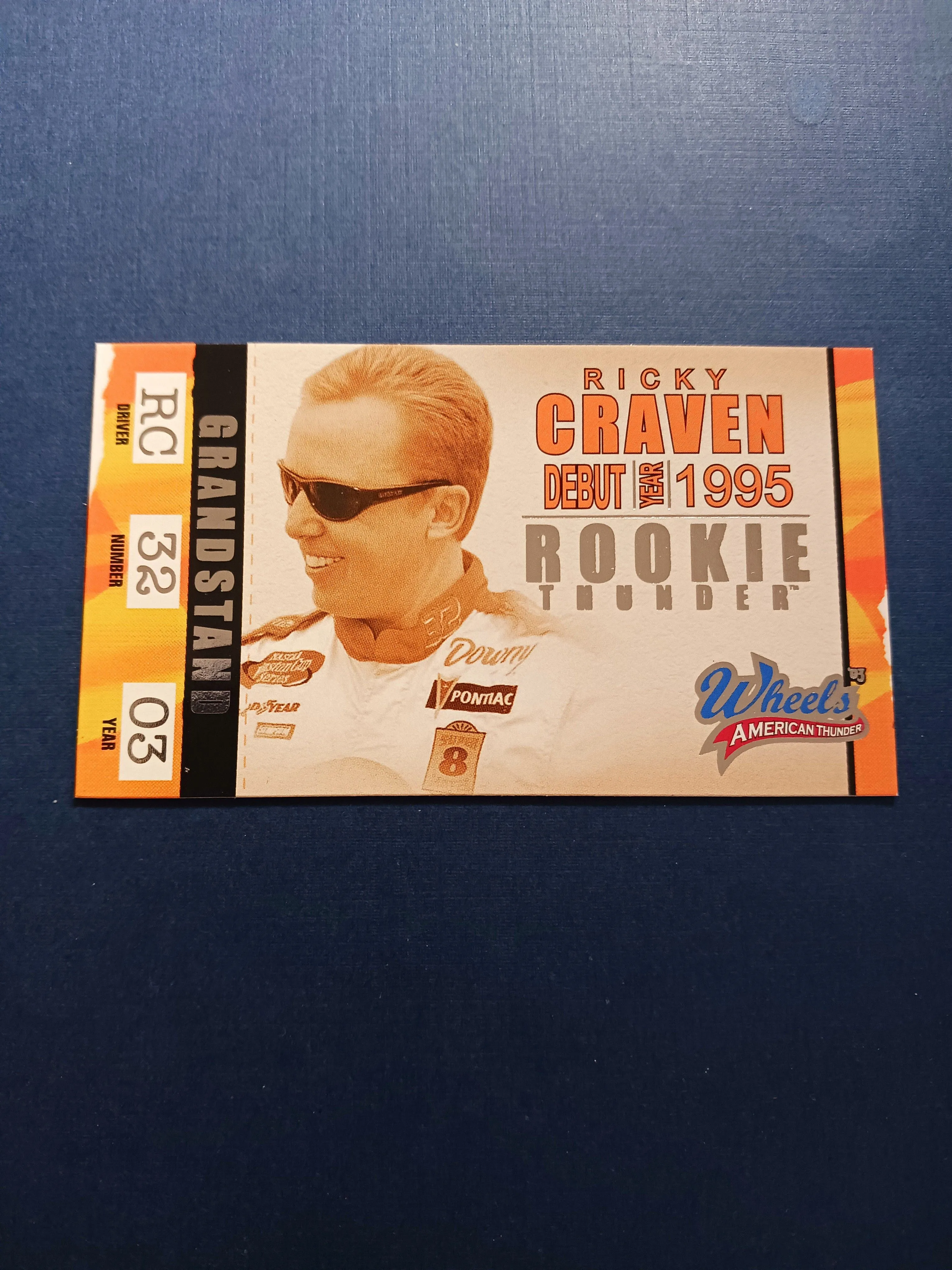 Product image for Ricky Craven 2003 Wheels American Thunder Rookie Debut Mini 