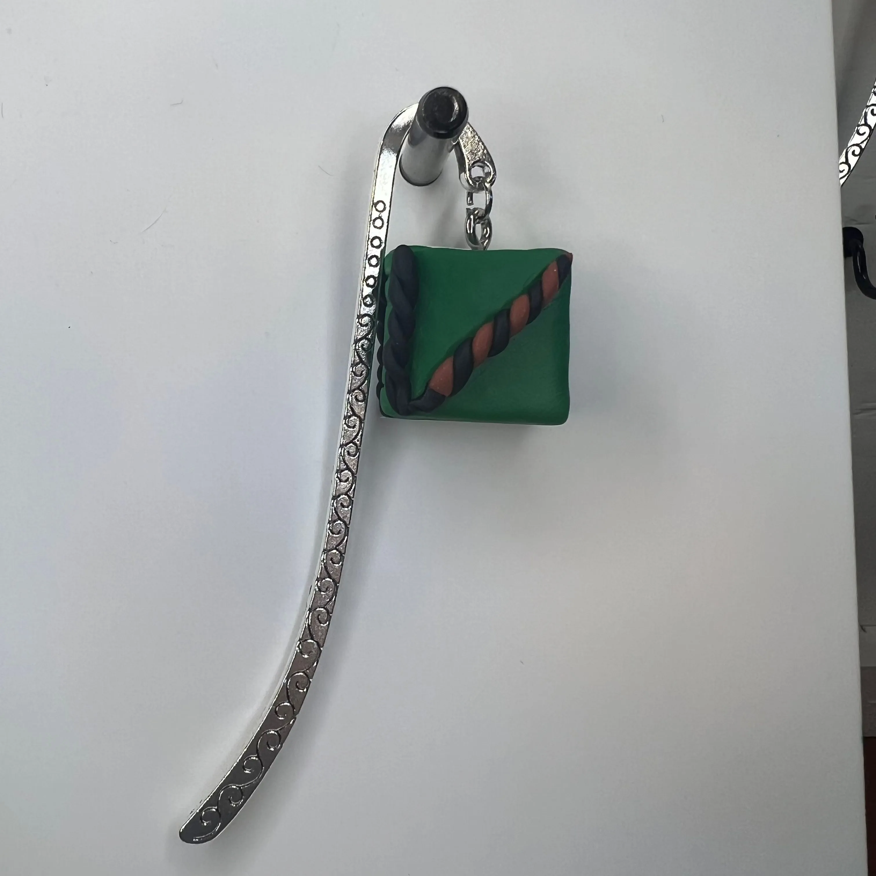 Product image for Slytherin Wand inspired Clay Book Medium Bookmark