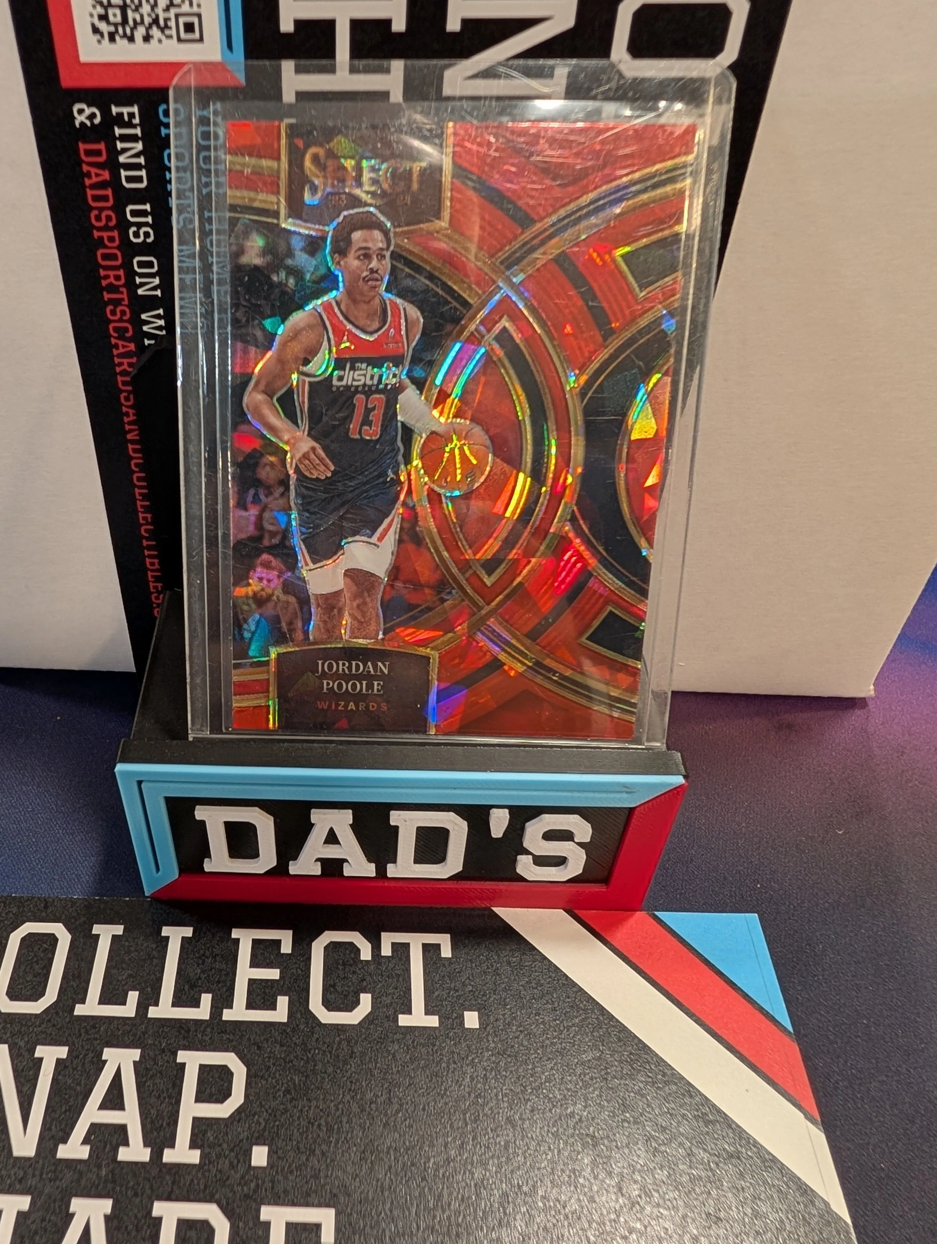 Product image for Jordan Poole #183 Red Cracked Ice Prizm 23-24' Select