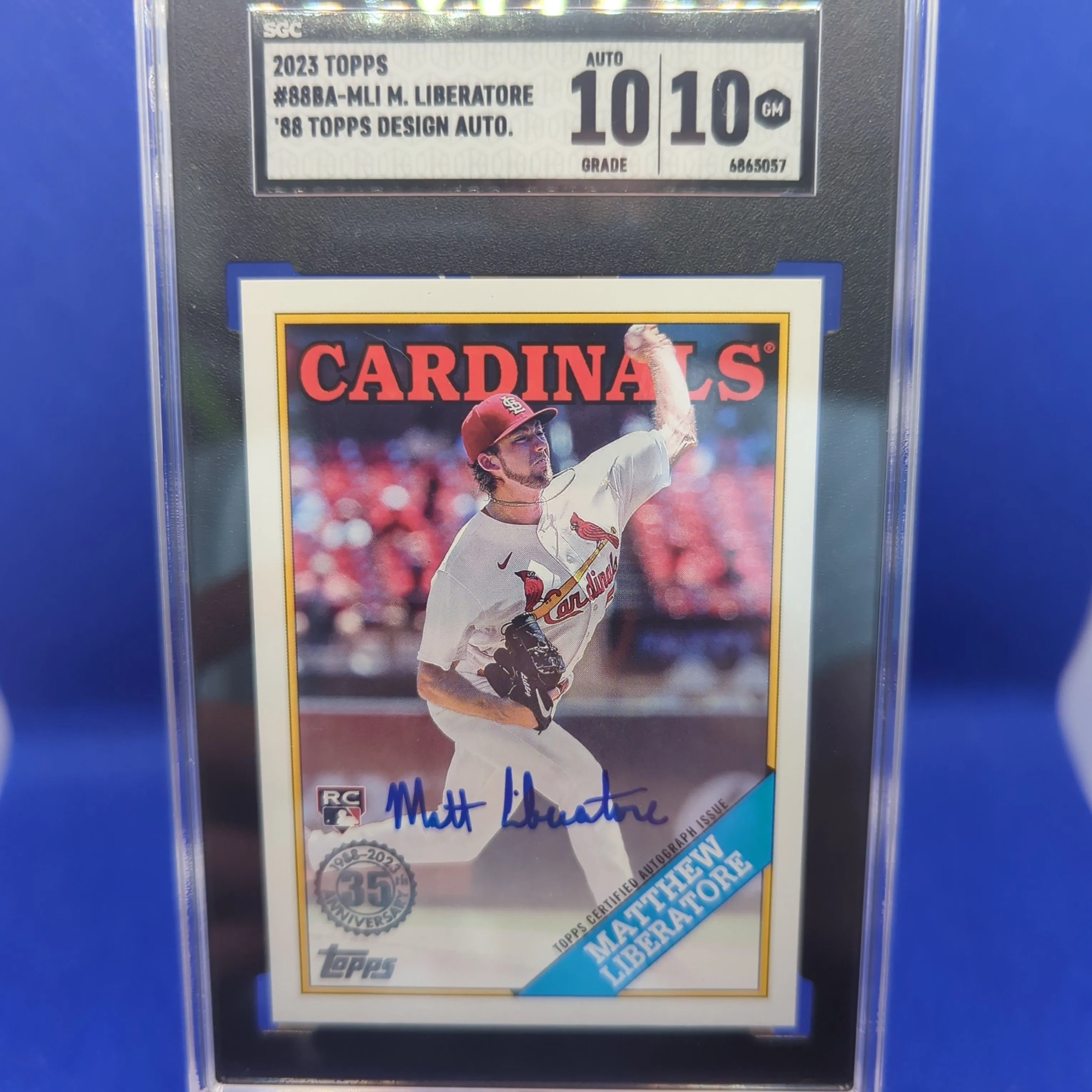 Product image for 2023 Topps Matthew Liberatore SGC '88 Topps Design Auto. 10