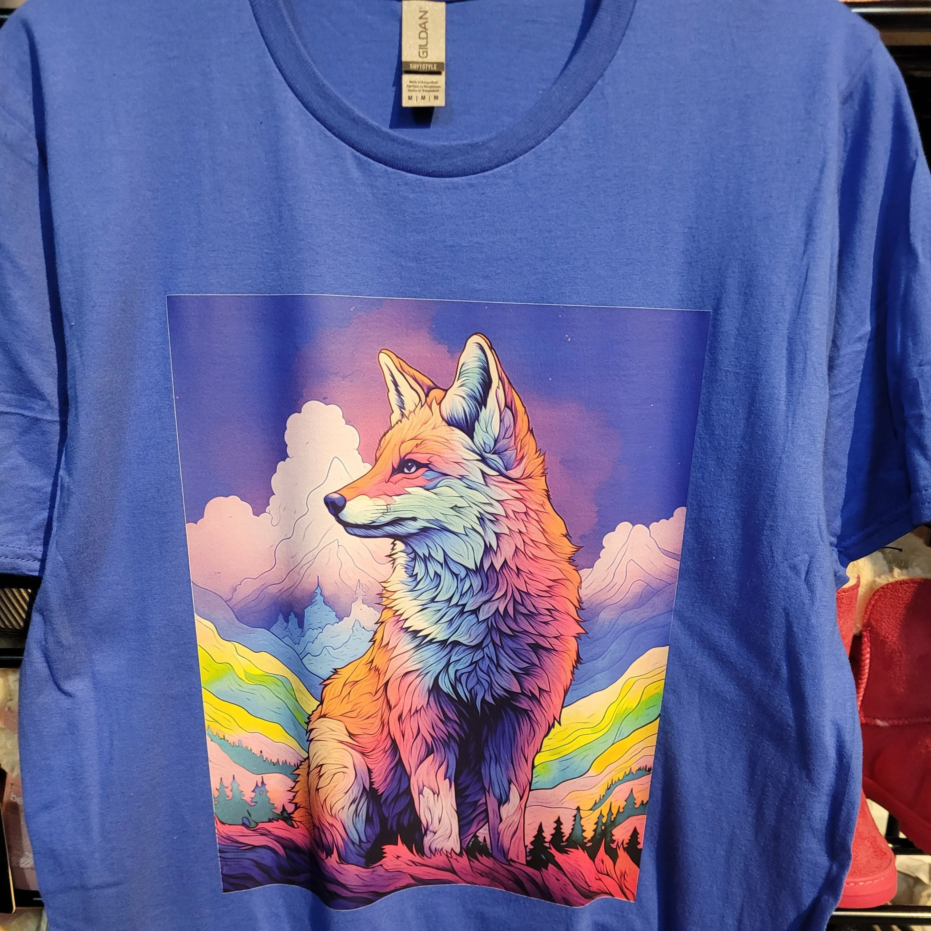 Product image for Size Small Royal Blue TShirt with Fox Design