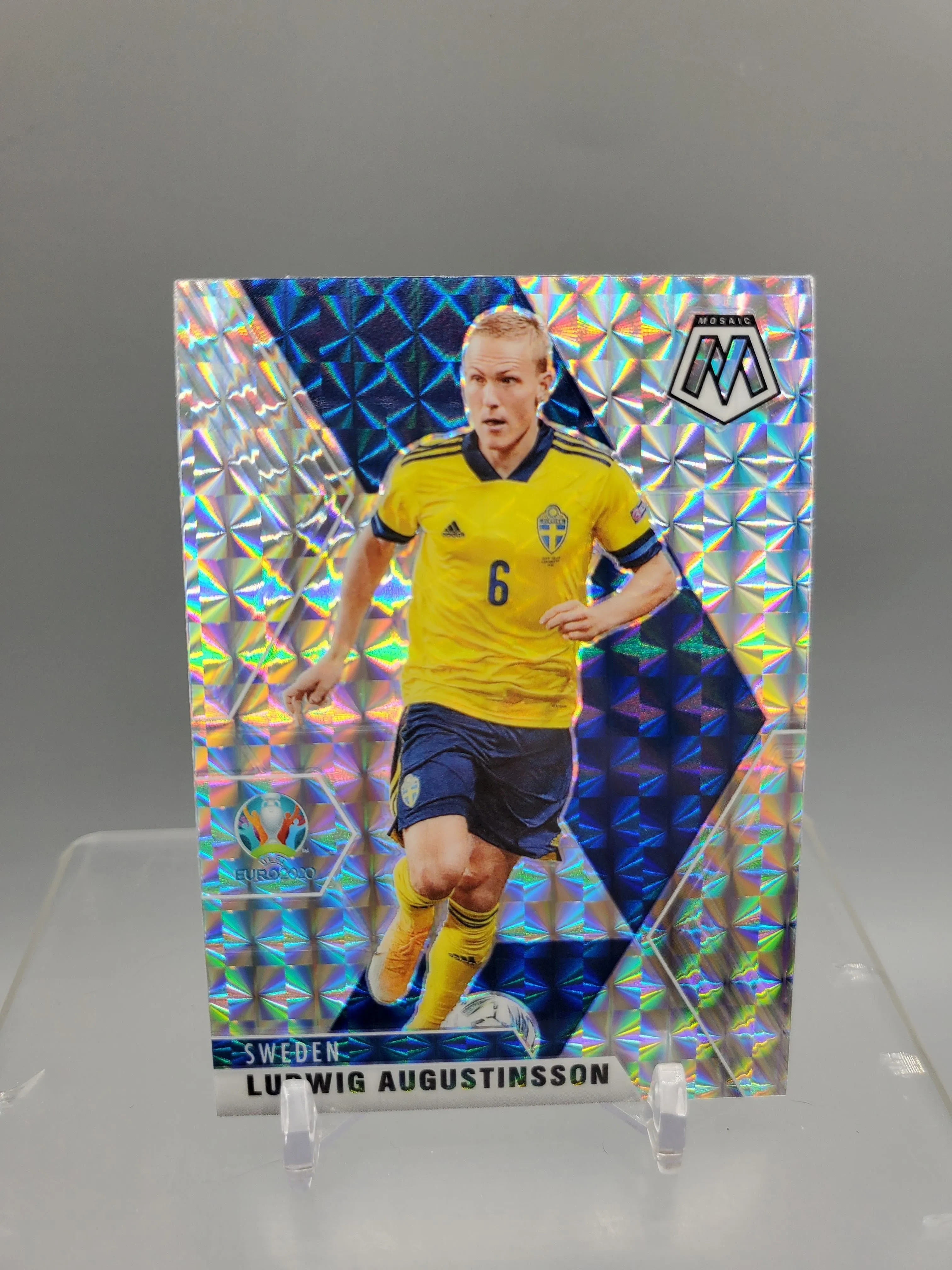 Product image for 2021 Panini Mosaic Soccer #173 Ludwig Augustinsson Silver Mosaic Prizm Card
