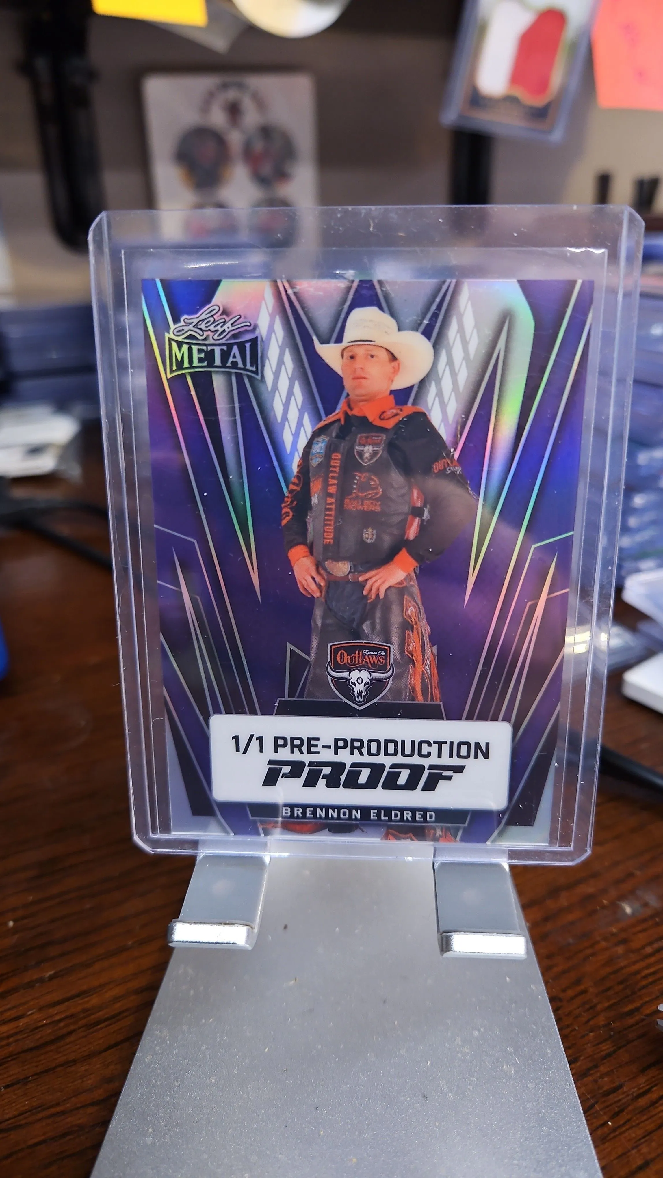 Product image for Brennon Eldred 1/1....2024 Leaf Metal PBR....Bull Riding 