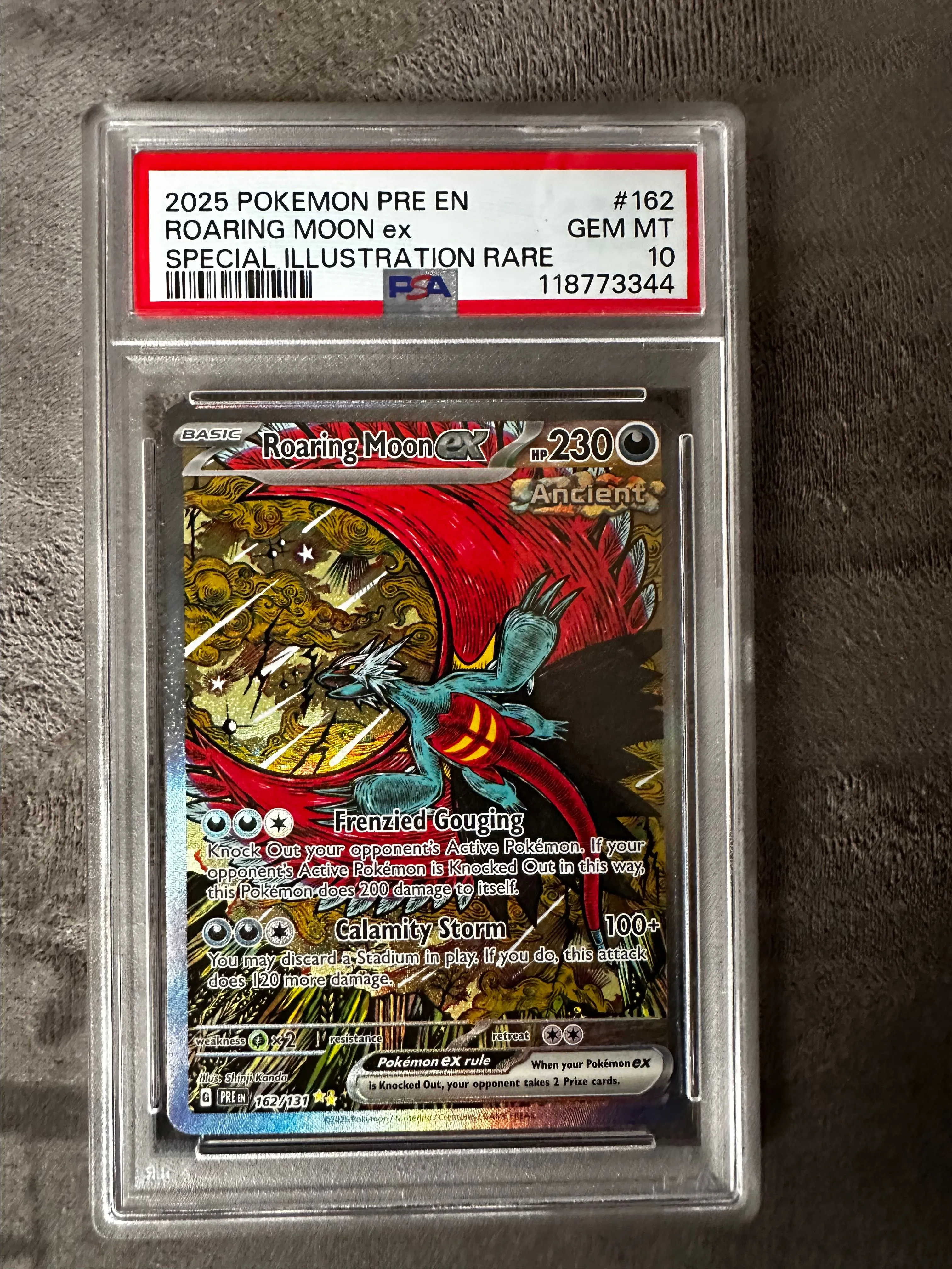 PSA 10 Roaring Moon 162 - 2025 Pokemon Prismatic Evolutions Roaring Moon ex  Special Illustration Rar  Whatnot: Shop, Sell, Connect