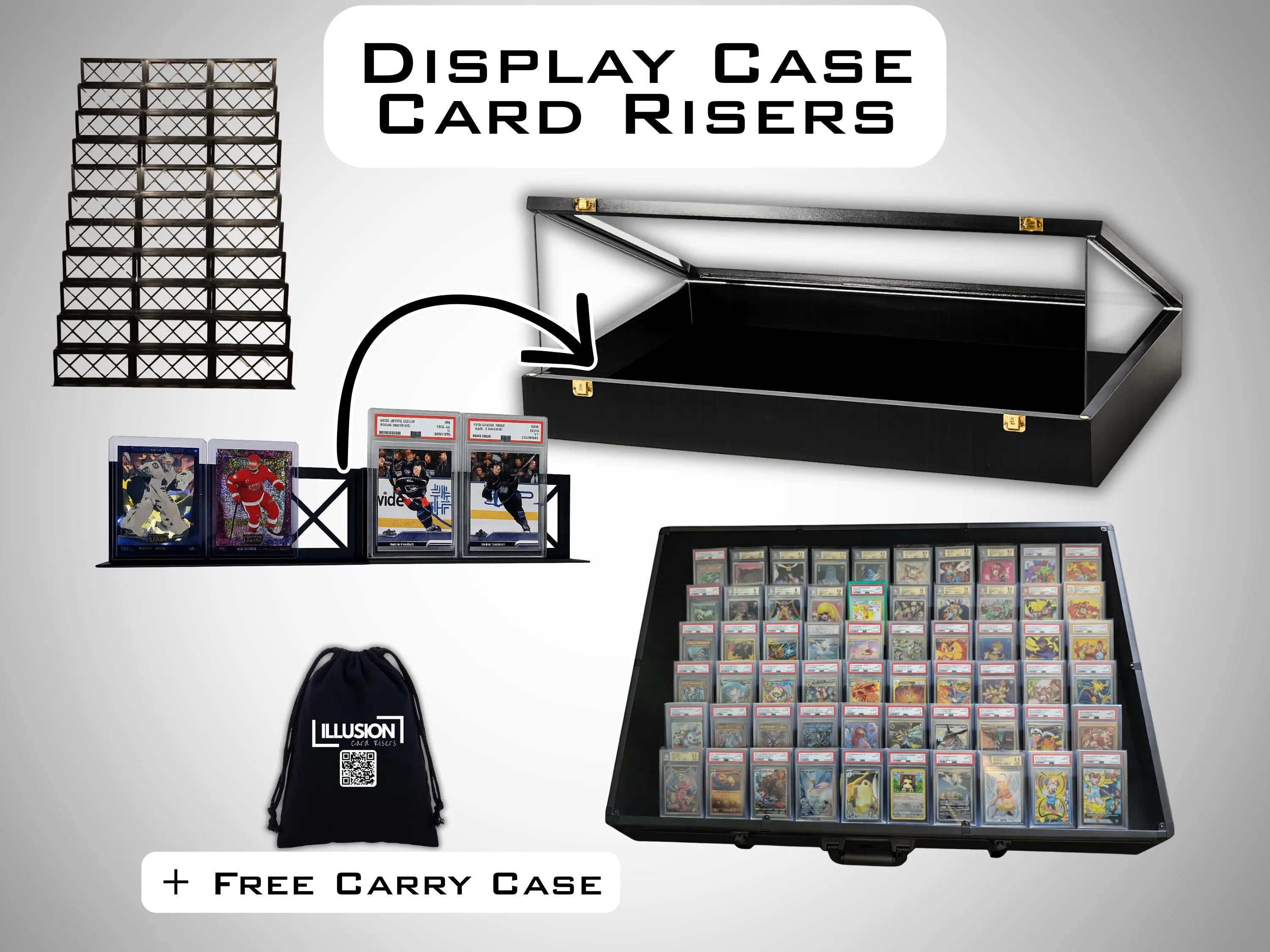 cardfight vanguard card sleeves Amazon.com: Sports Card Display Case Trade Show Display Case for TCG  Pokemon Trading Cards and Jewelry Table Top Display Hold Upto 52 Slabs Made  of Aluminum Acrylic Glass Anti Theft Lock Portable main image 1