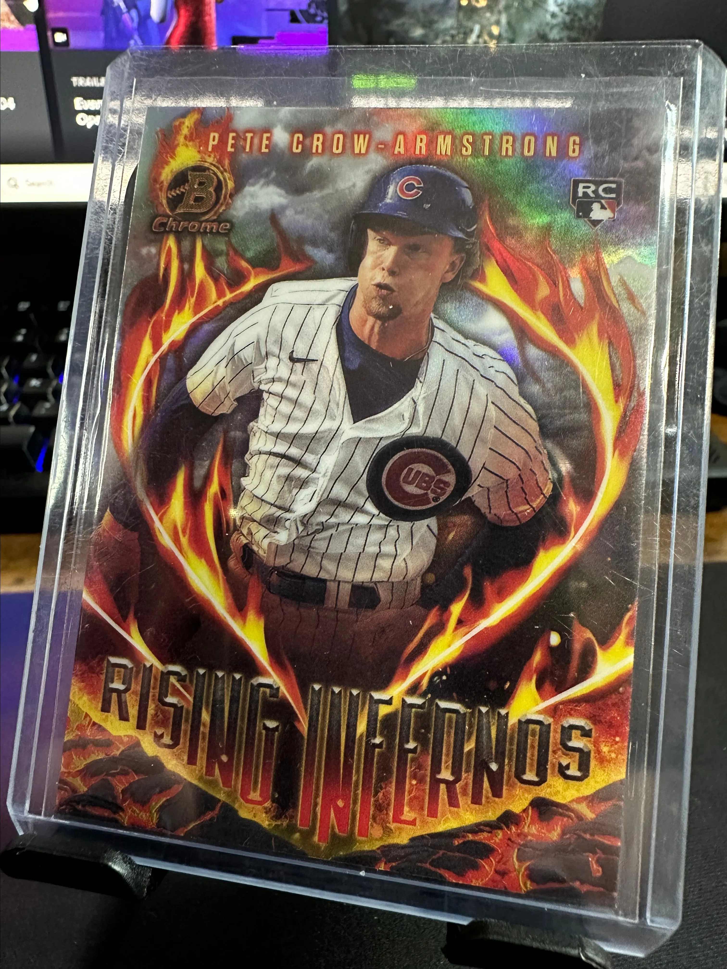 Product image for PETE CROW ARMSTRONG 2024 BOWMAN CHROME RISING INFERNOS RC CHICAGO CUBS