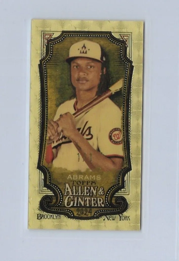 Product image for Topps CJ Abrams (Washington Nationals) 1/1 Superfractor Mini Card Allen & Ginter 2024 [One of One]