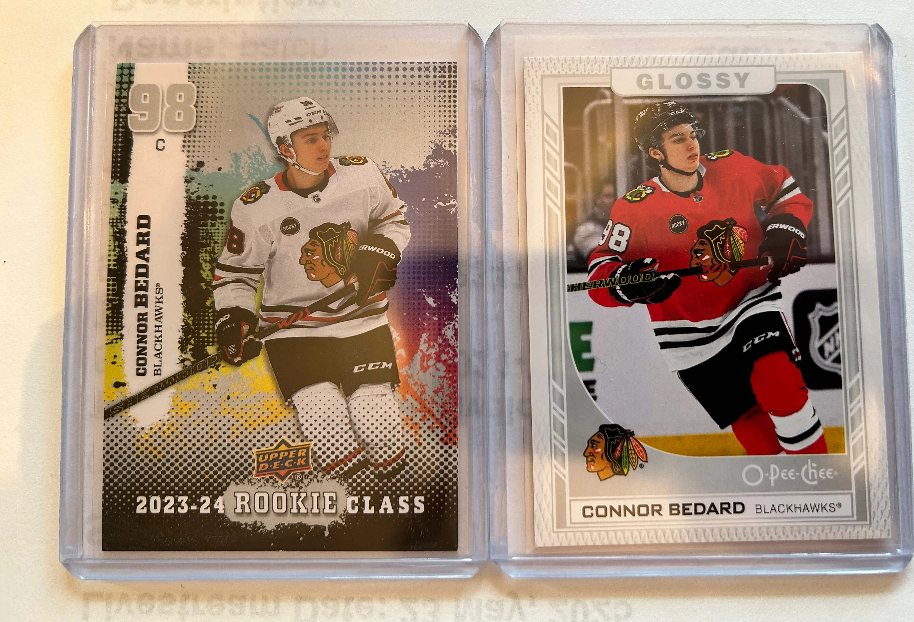 Product image for Connor Bedard rookie card pair