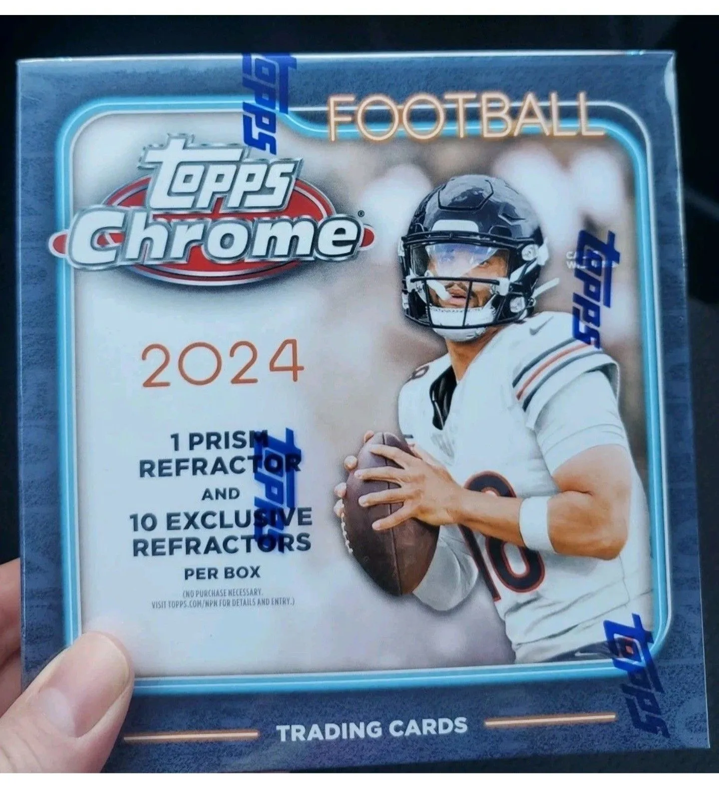 Product image for 🪙2024 Topps Chrome Football Factory Sealed Trading Card Mega Box  READY TO SHIP