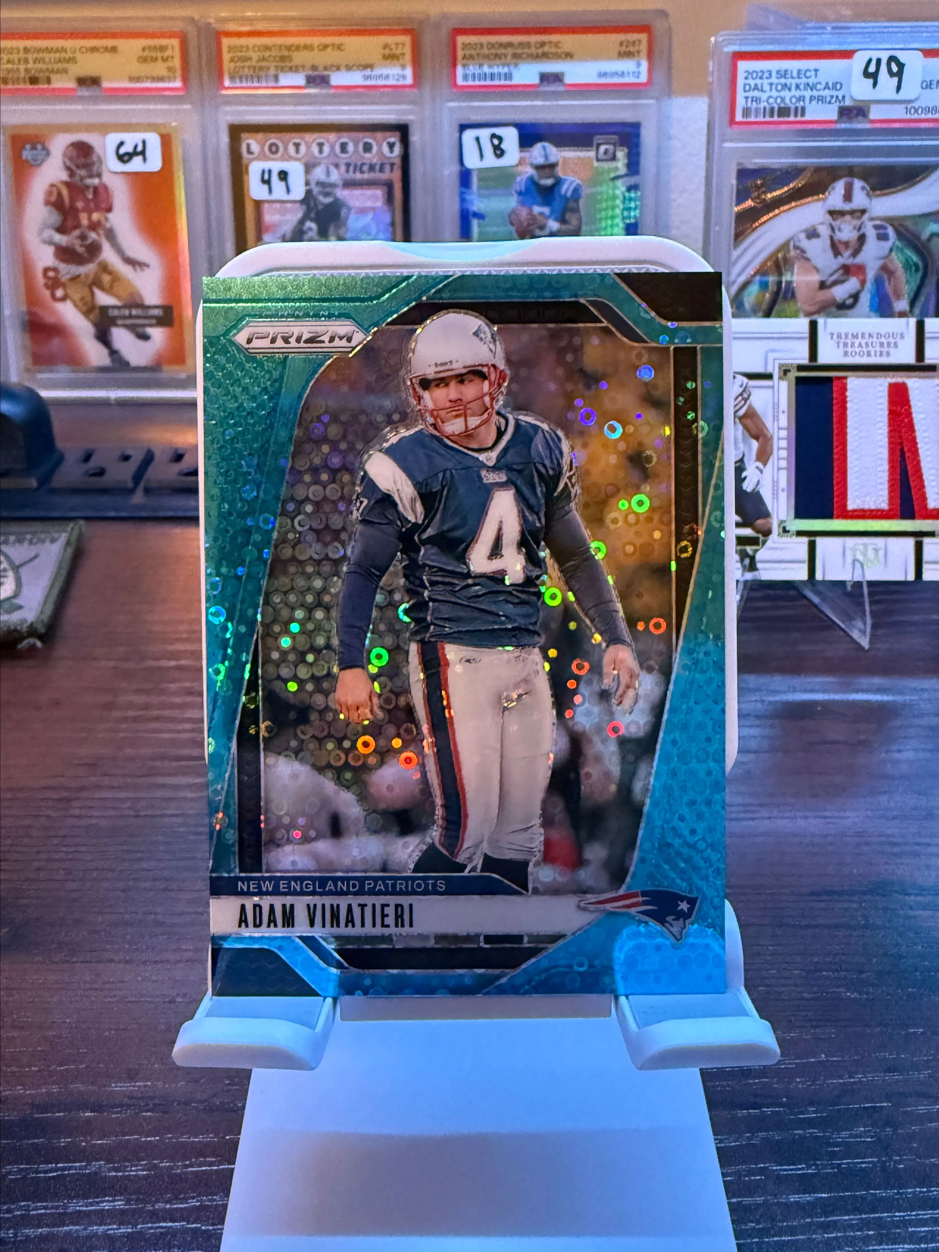 Product image for 2024 Prizm Adam Vinatieri Blue Disco /99