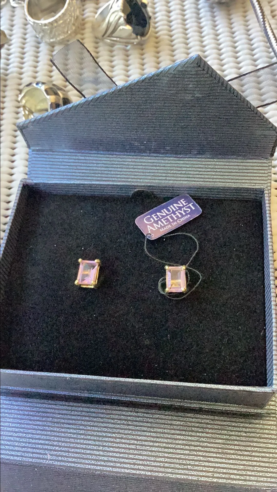 Product image for Sterling Silver & Amethyst Post Earrings