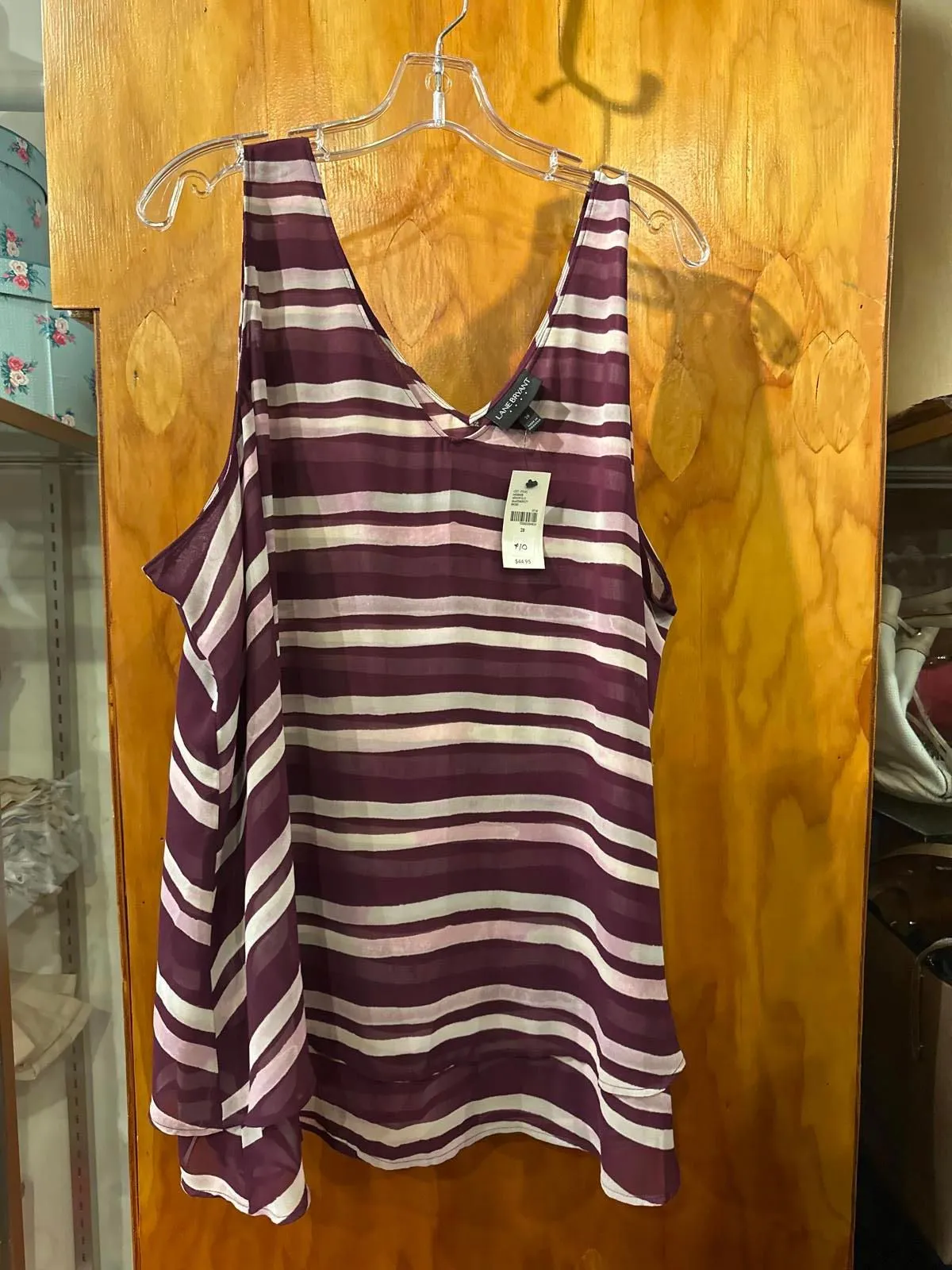 Product image for Stylish Lane Bryant Striped Tank Top - Size 28