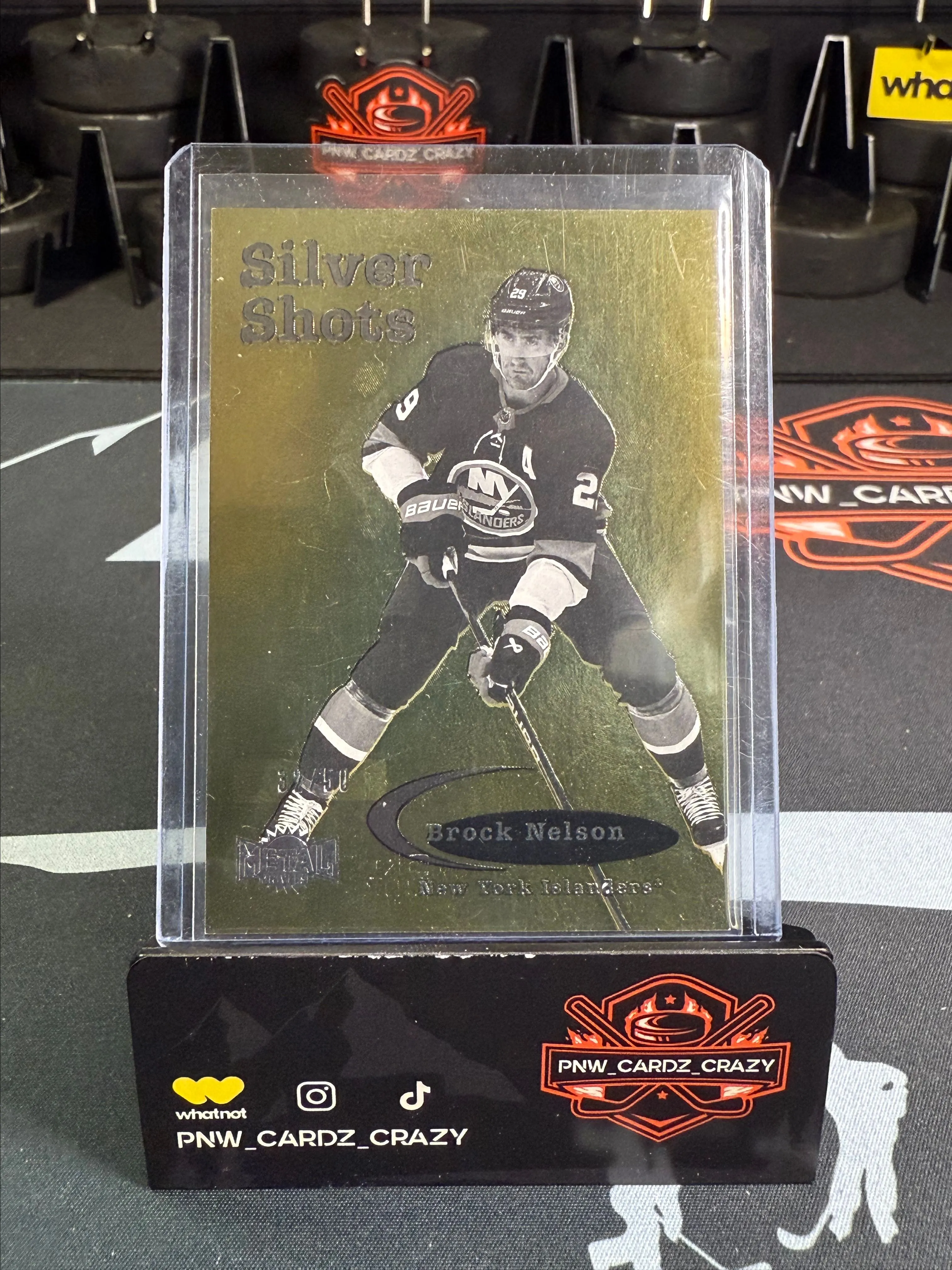 Product image for 2024-25 Metal Universe Hockey BROCK NELSON Silver Shots GOLD #/50 SS-18