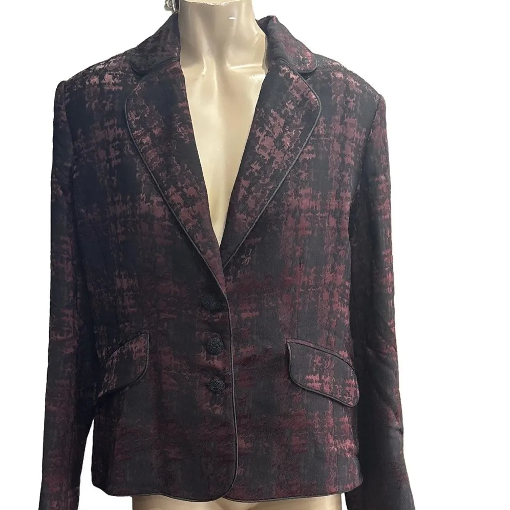Product image for Gad-Line Black and Burgundy Blazer