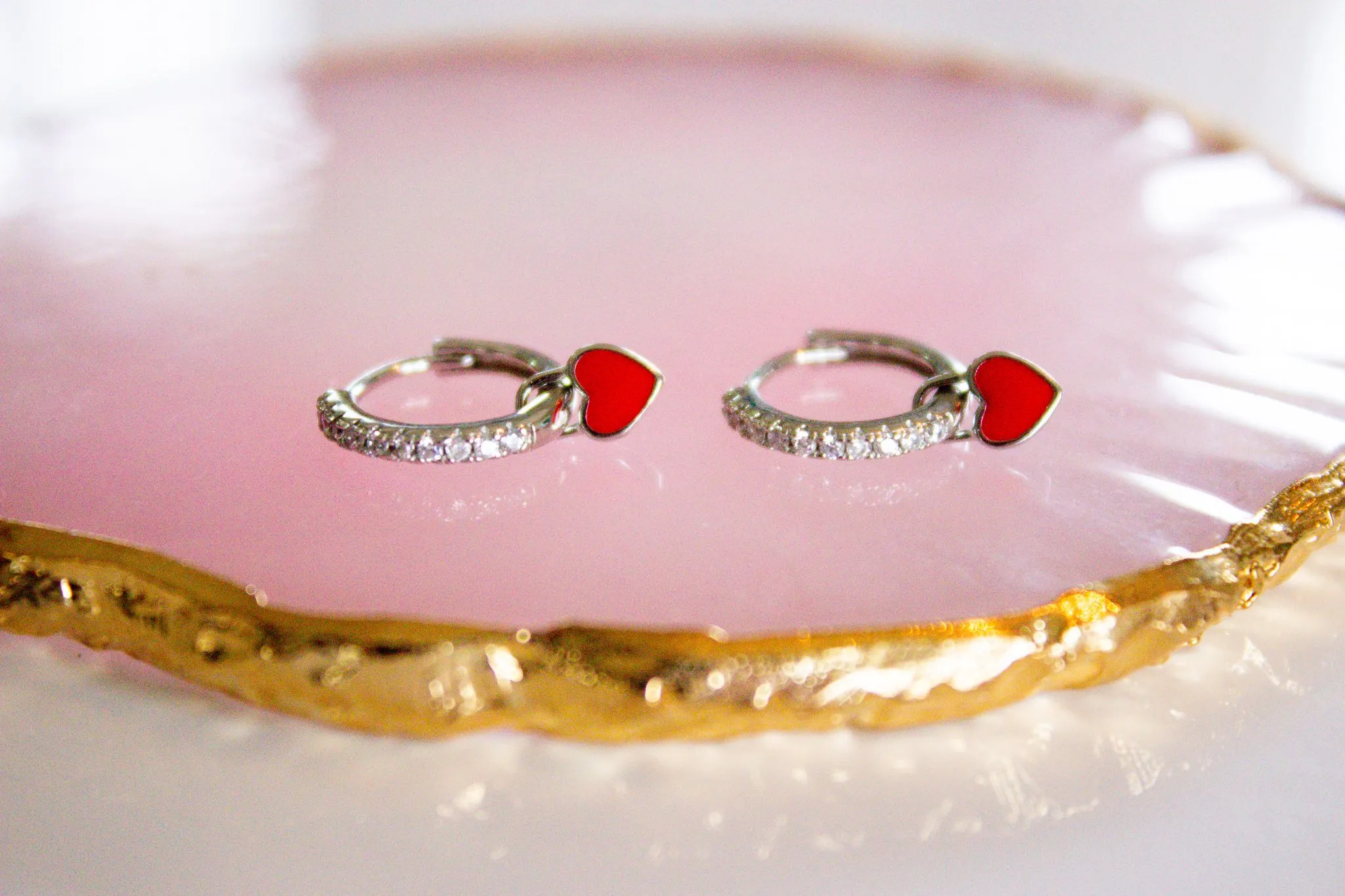 Product image for Huggie Hoops with Removeable Charm-Sterling silver