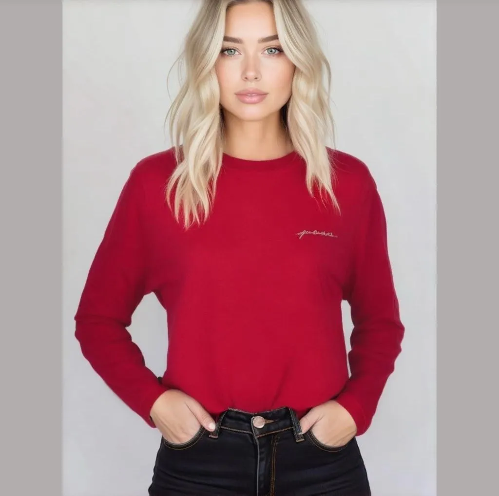 Product image for Women's PINK Long Sleeve T-Shirt Size M Red
