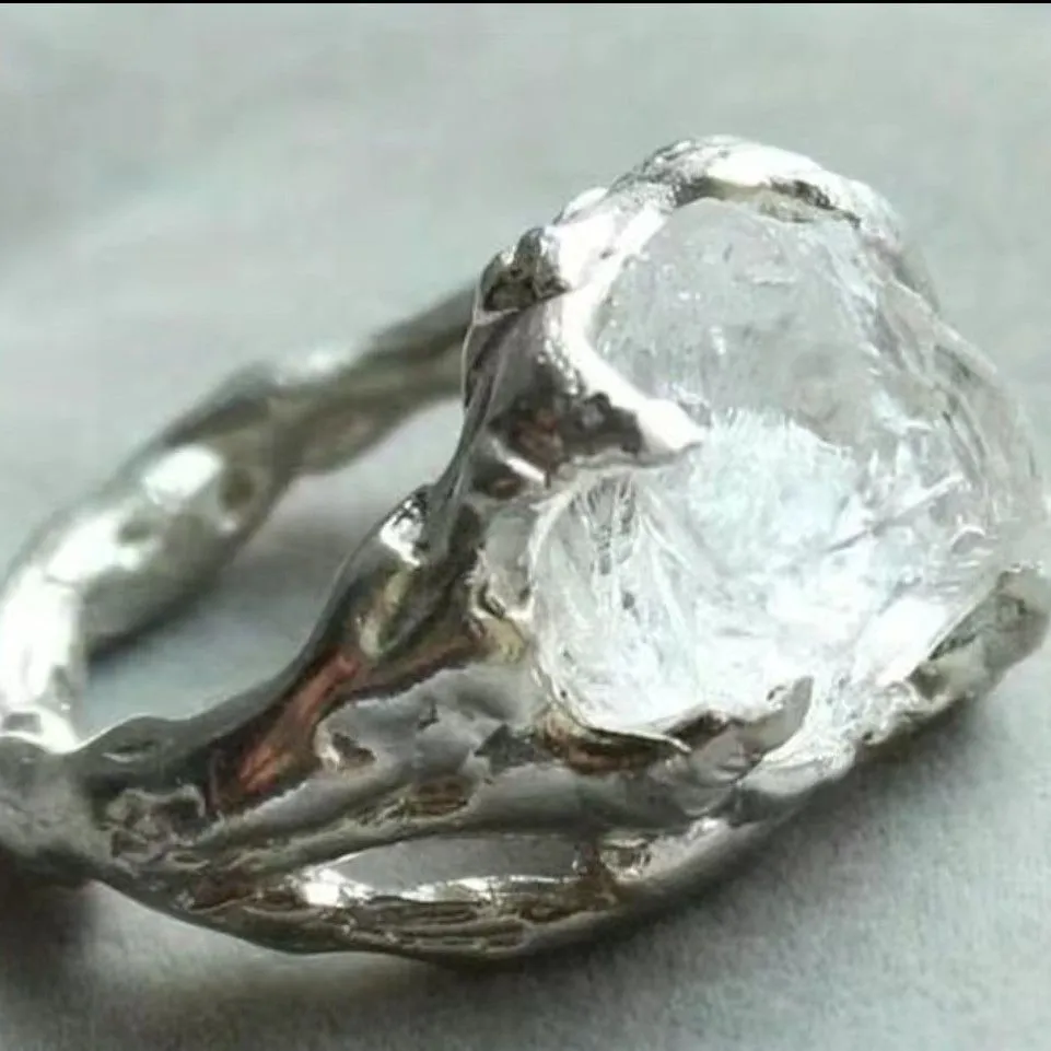 Product image for SIZE 7 MEN WOMEN Big CROWN Swarovski Crystal Silver Ring