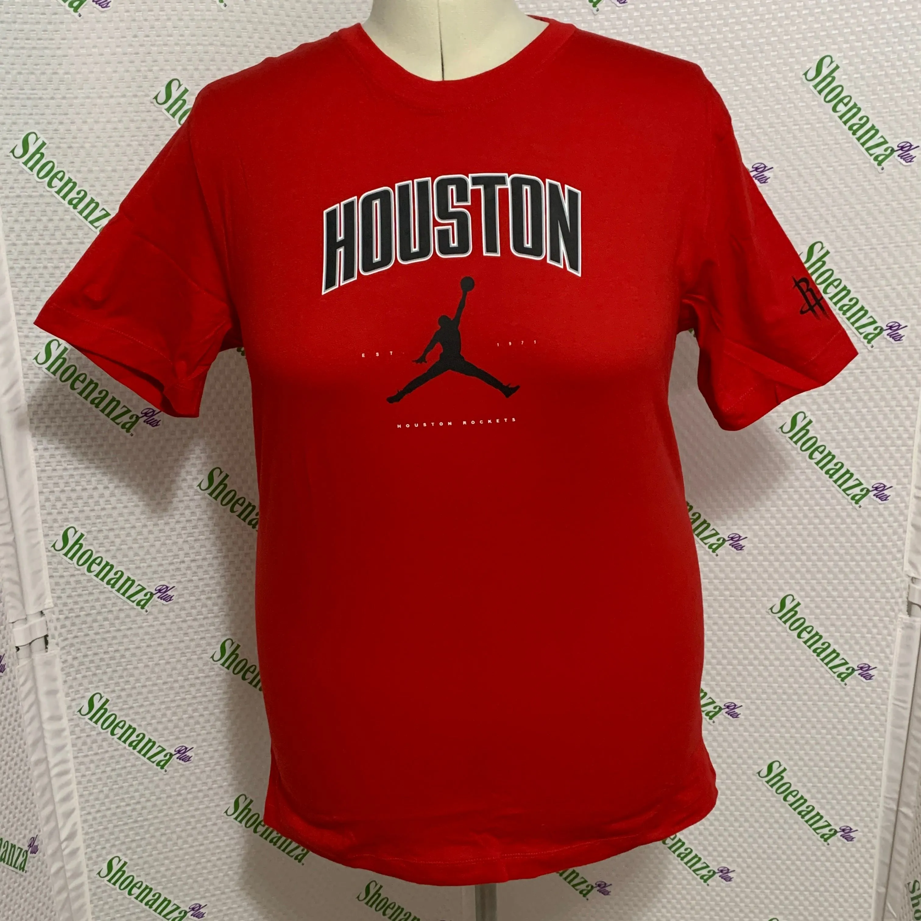 Product image for The Nike Tee Shirt Houston Rockets Jordan Jumpman Logo NBA Cotton Red Mens L