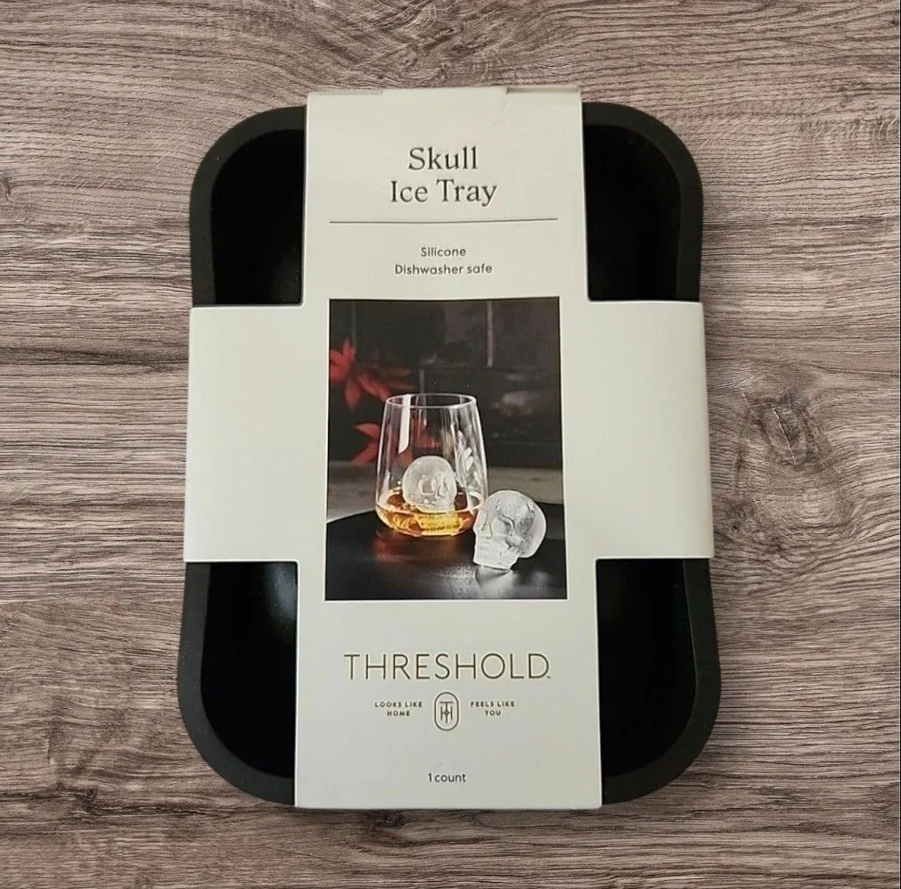 Product image for Threshold Halloween Skulls Silicone Ice Cube Tray NEW 