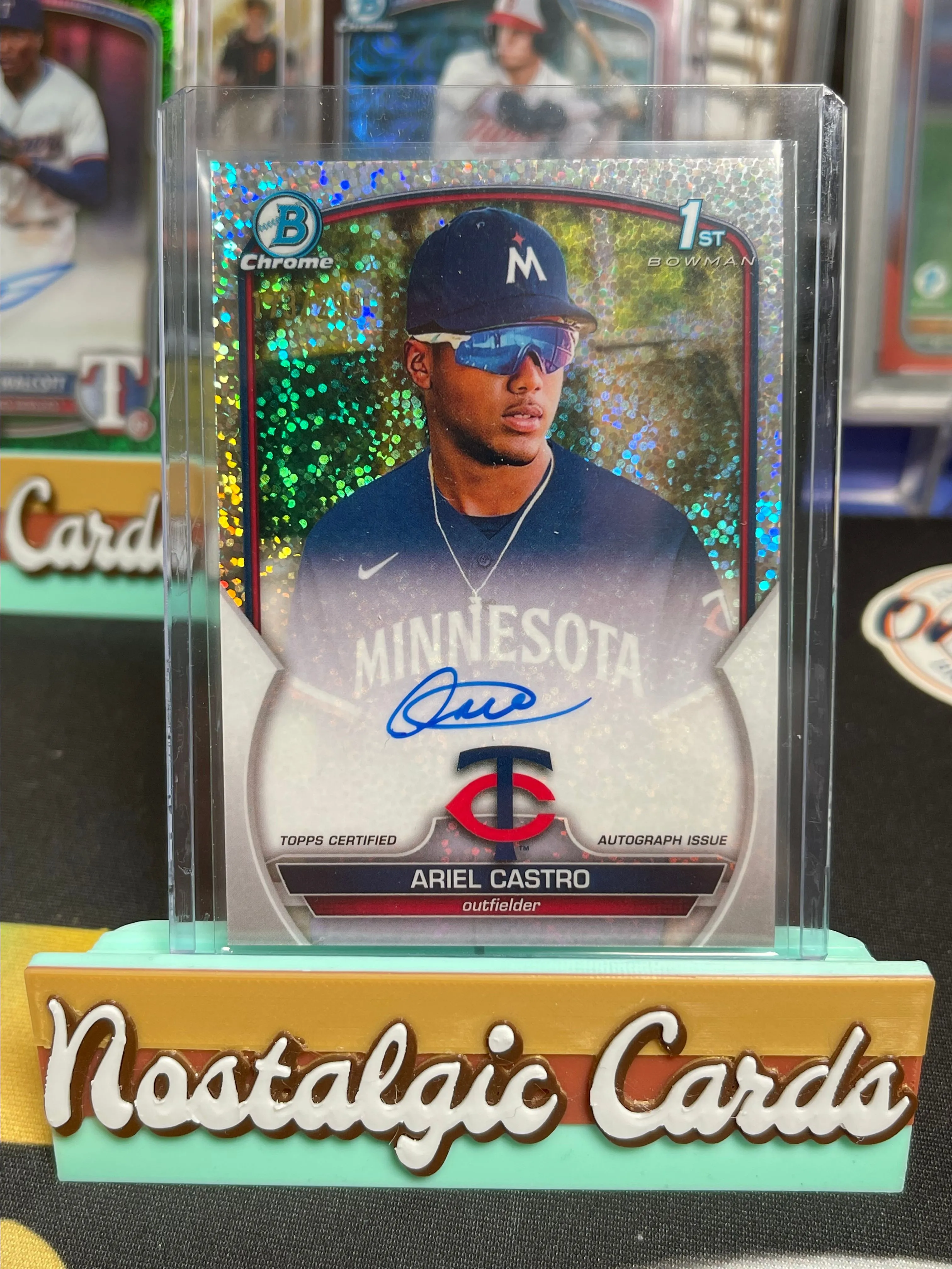 Product image for Ariel Castro 2023 Bowman Chrome 1st <173/299 Auto Speckle> MIN Twins