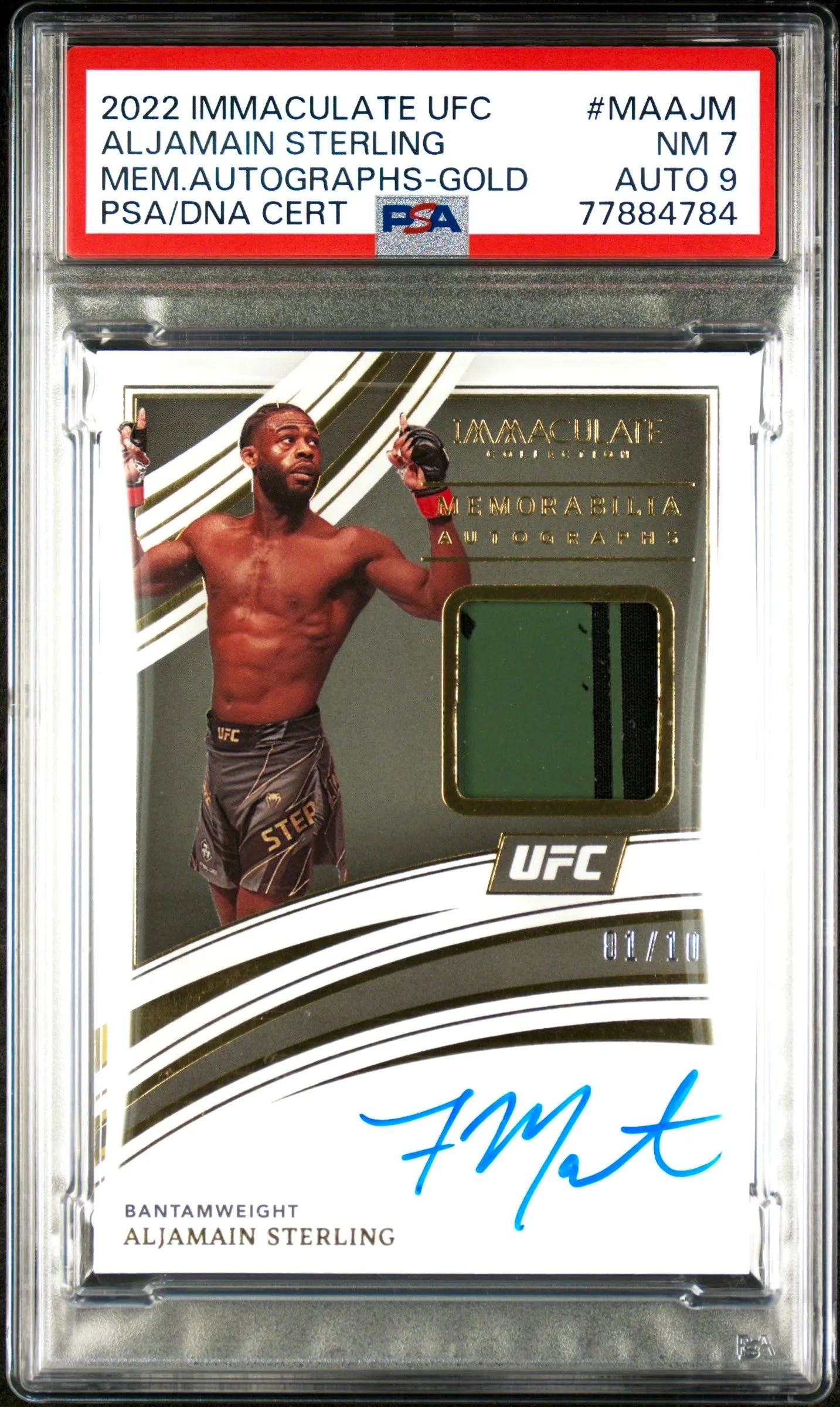 Product image for 2022 PANINI UFC IMMACULATE ALJAMAIN STERLING GOLD MEMORABILIA AUTOGRAPH