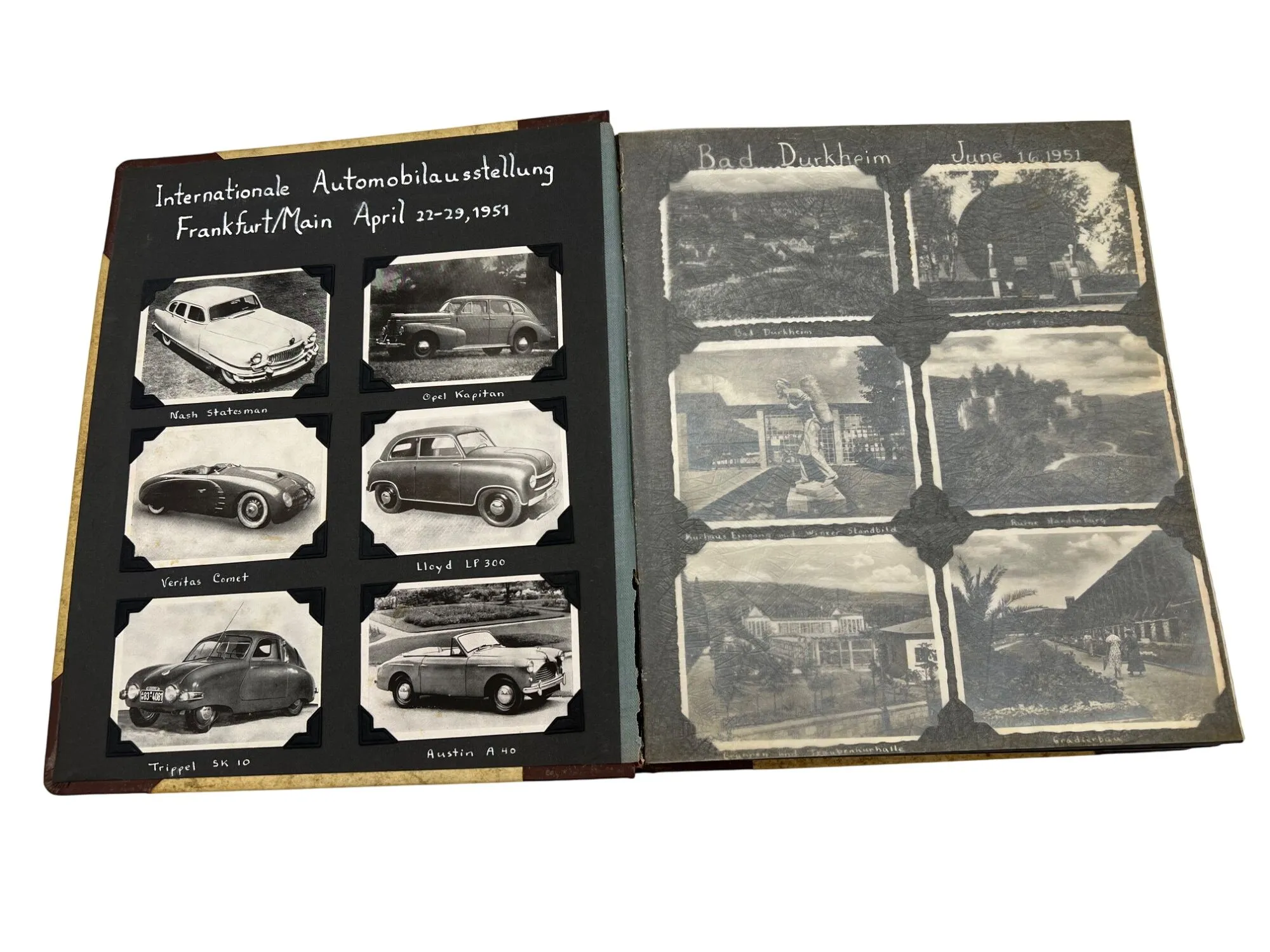 Product image for Vintage 1951-1952 German Souvenir Photo Album 138 B&W Travel Photos Europe