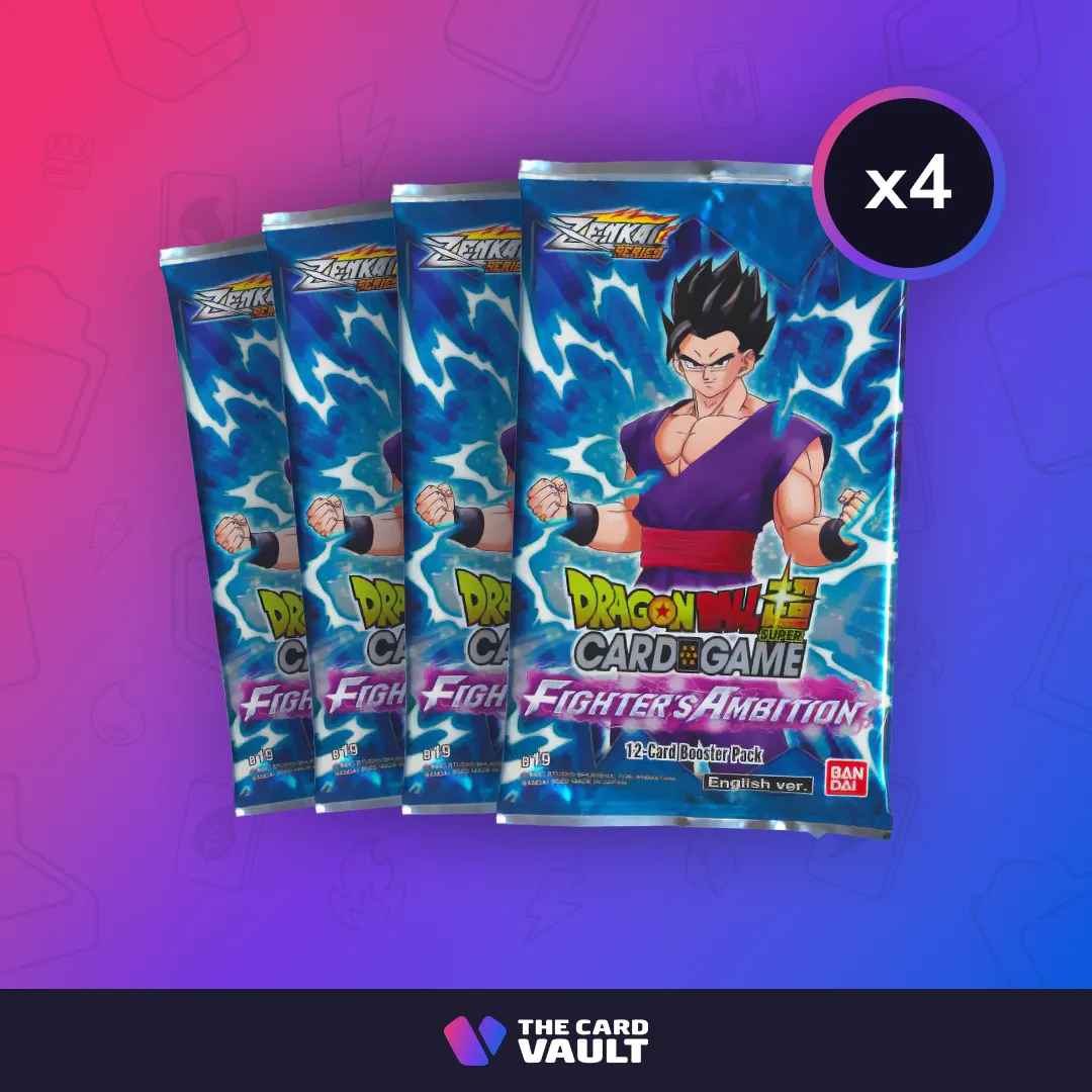 Product image for 4 x Dragon Ball Super CG: Zenkai Series Set 02 - Fighter's Ambition (DBS-B19) Booster Pack