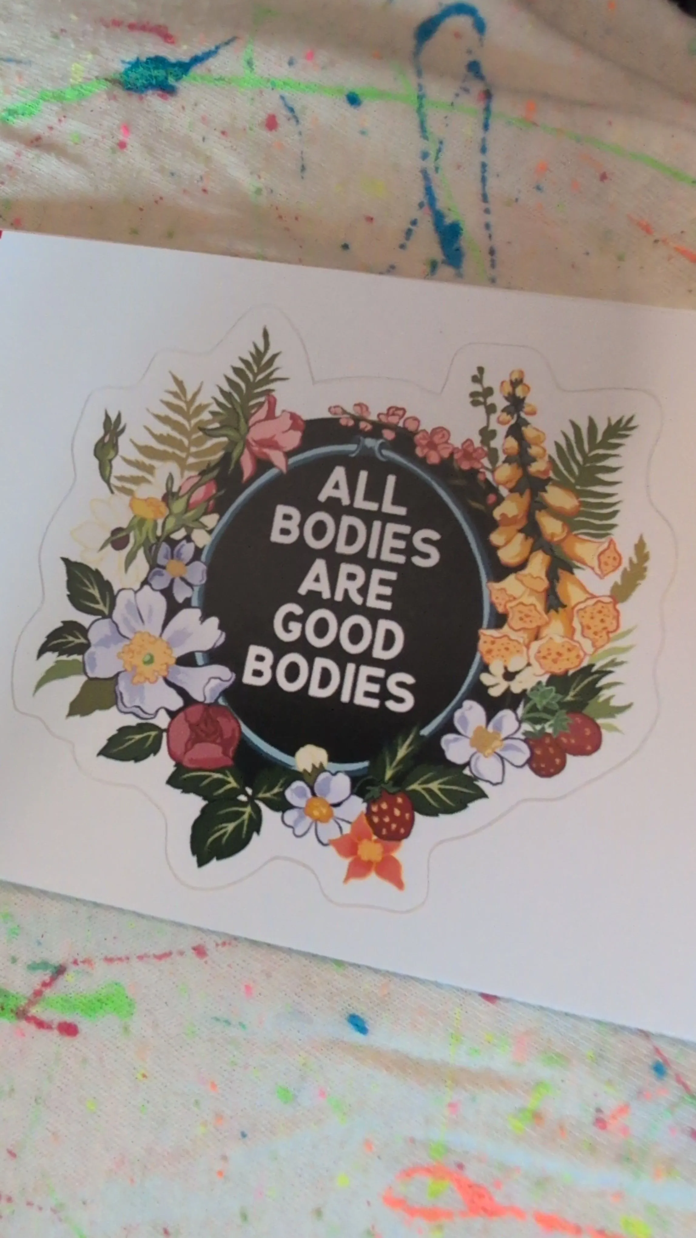 Product image for 000e "All Bodies are Good Bodies" vinyl decal waterproof fade-proof sticker
