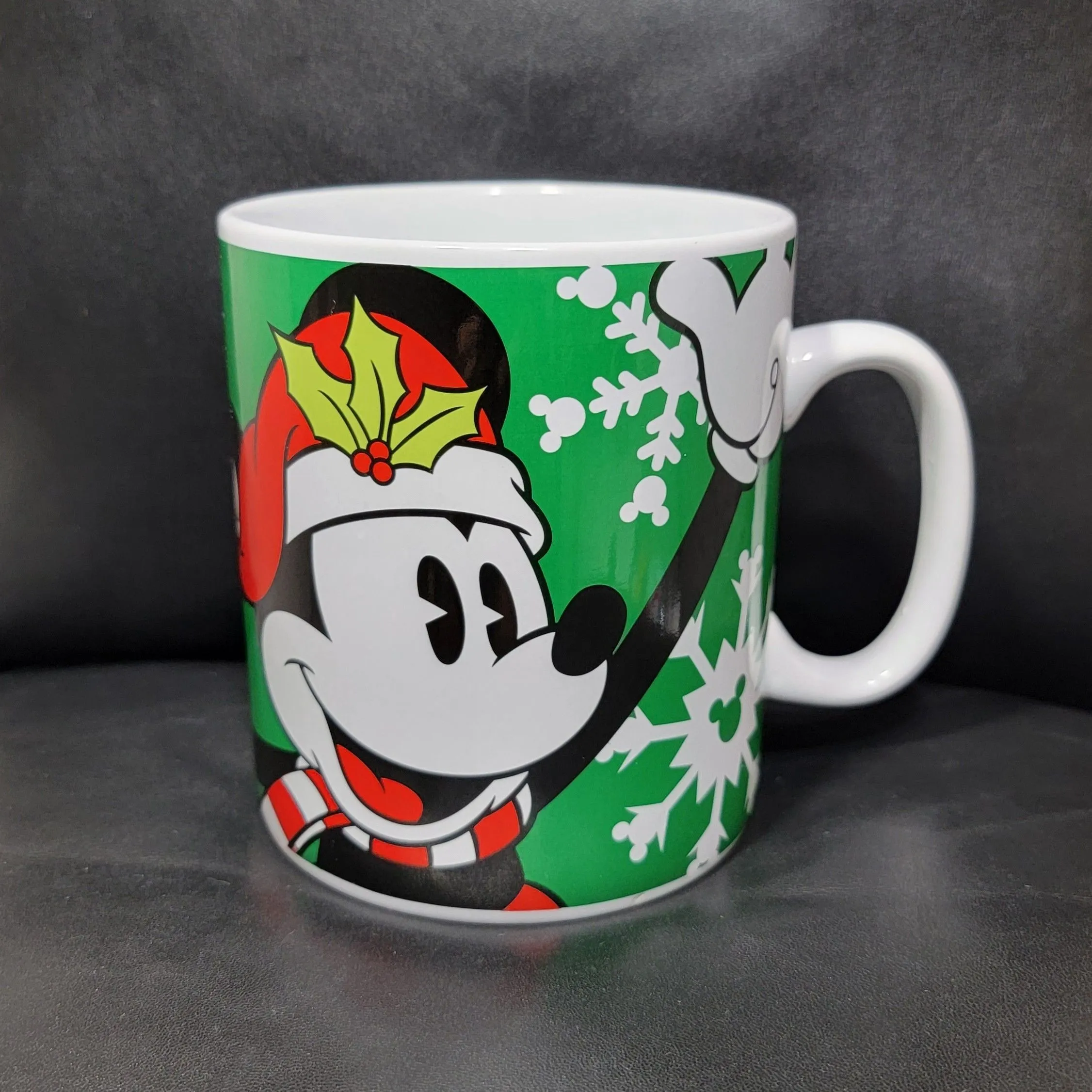 Product image for Vintage Disney Christmas Snowflakes Mickey Mouse Oversized Ceramic Mug 24 oz. 