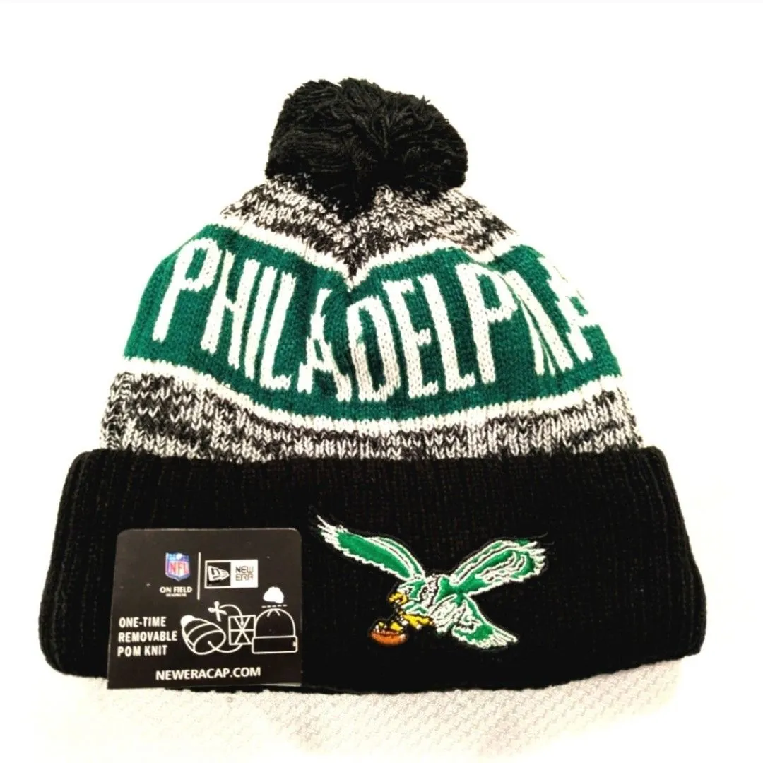 Product image for Philadelphia Eagles Kelly Green & Black Knit Beanie 🏈 NFL Winter Hat 🆕