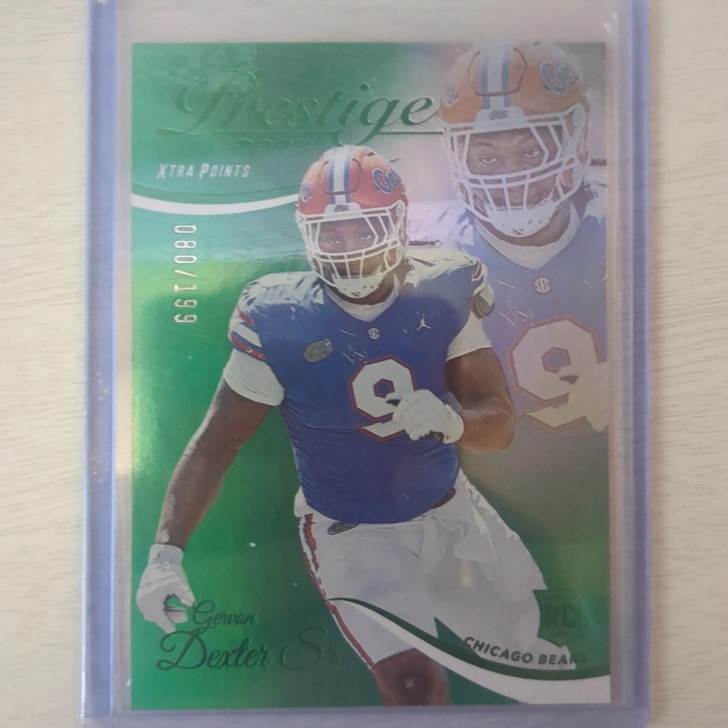 Product image for 2023 Panini prestige Gervon Dexter Sr. extra points green numbered 80/199