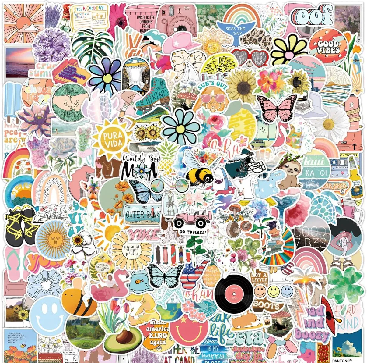 Product image for Waterproof bright colored stickers!// 5 pieces
