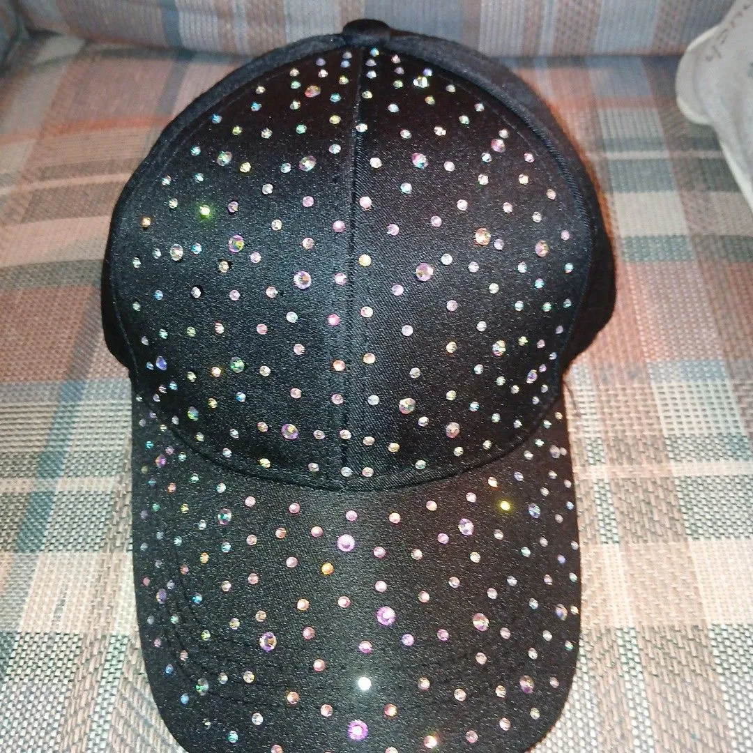 Product image for cute black hat with colorful sparkles
