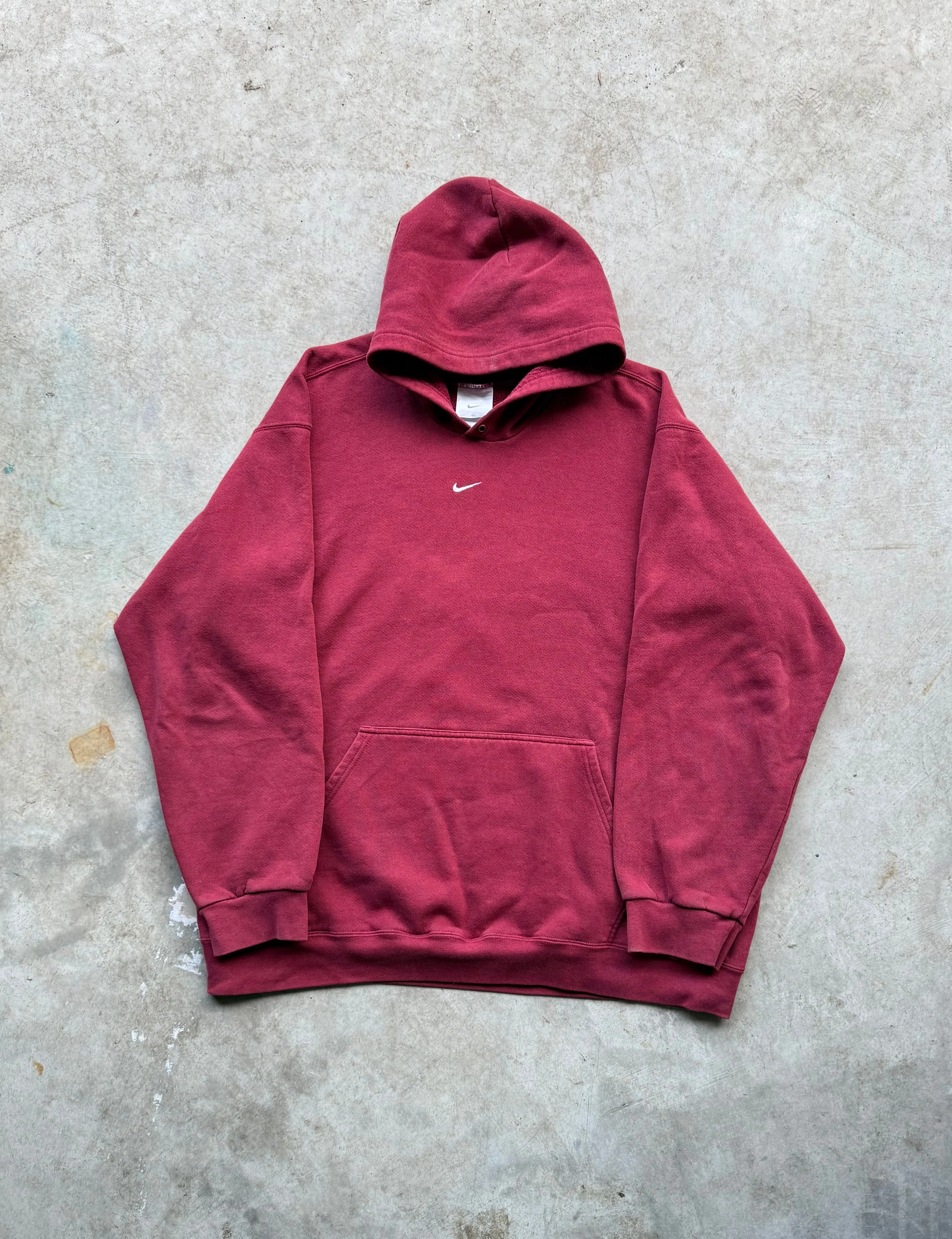 Product image for 00s Nike burgundy center swoosh hoodie