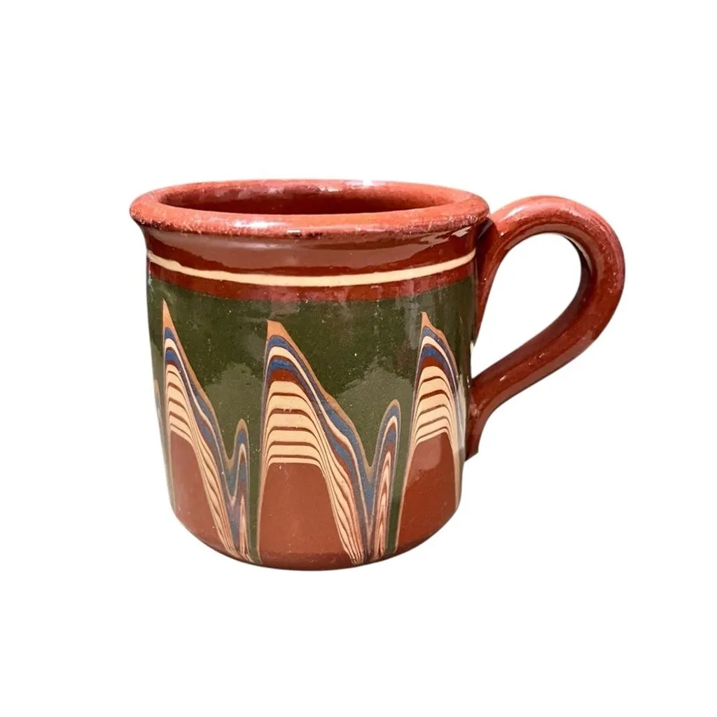 Product image for Vintage Handcrafted Glazed Clay Pottery Mug Made in Bulgaria