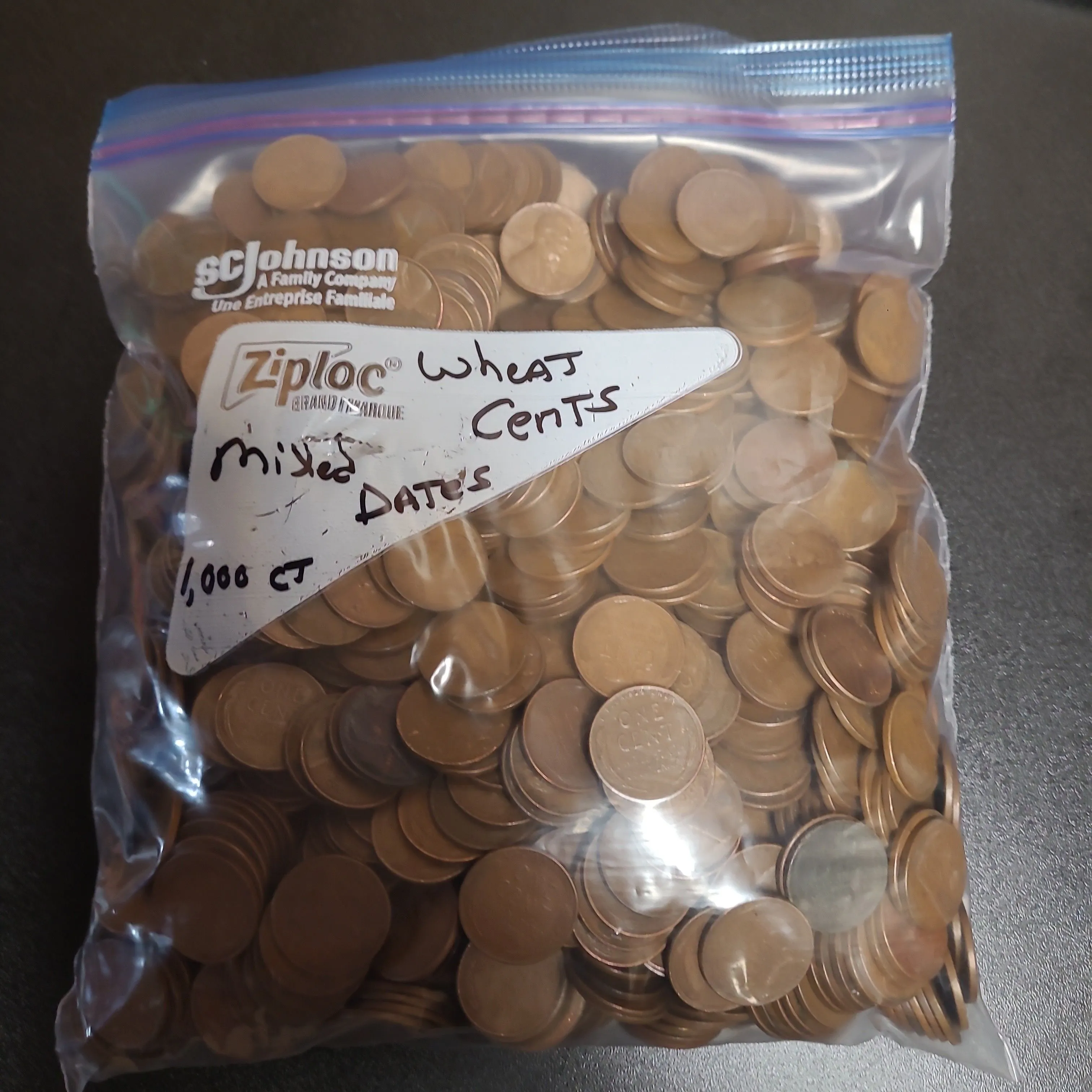 Product image for 1000ct wheat cents mixed dates