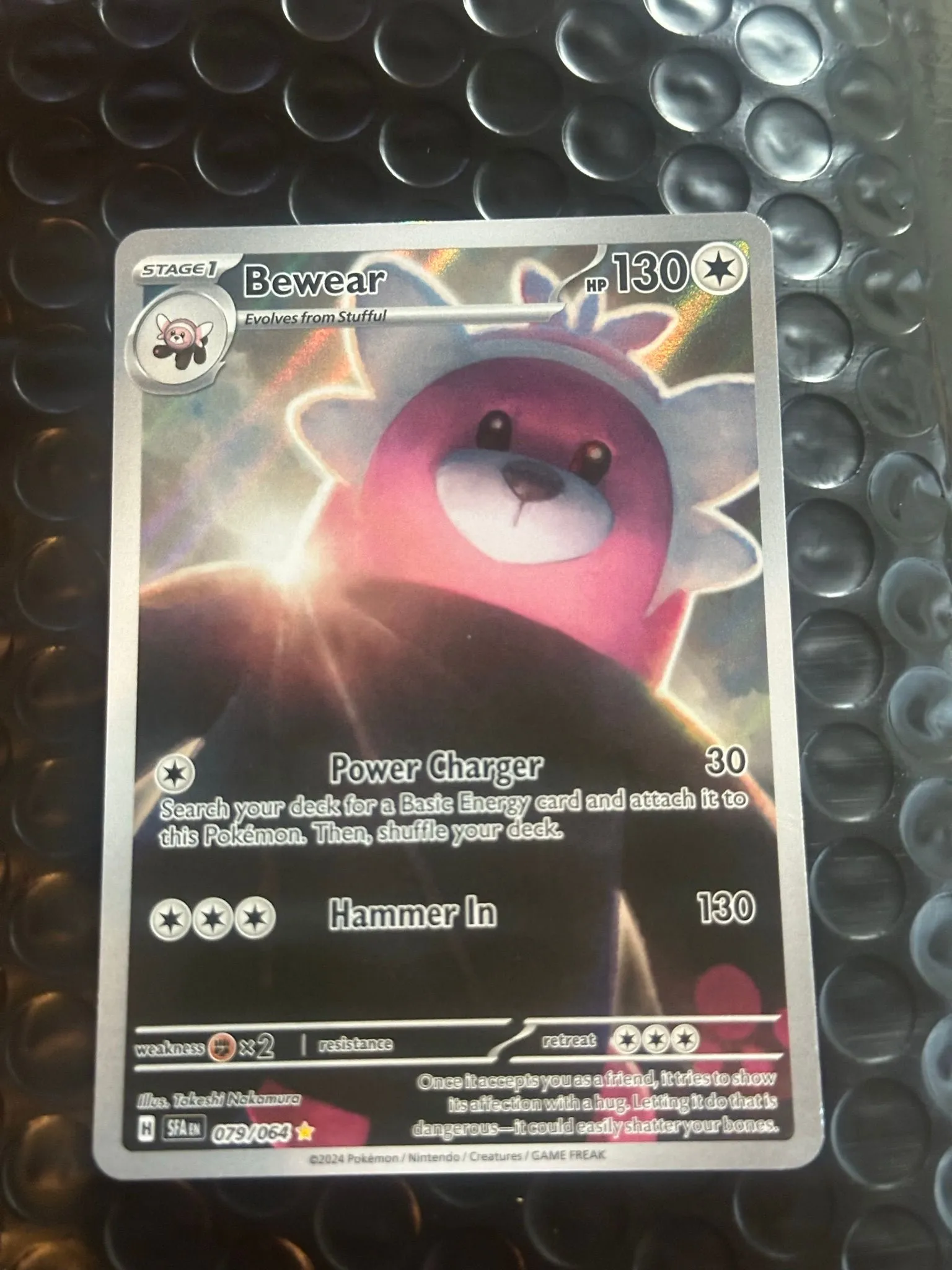 pokemon bewear card Bewear GX SM34 Sun & Moon Full Art Black Star Promo Holo Rare Pokemon main image 1