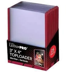 Product image for TCG-S: Toploader - Ultra Pro 3 x 4 ultra clear | Red Border 25pk