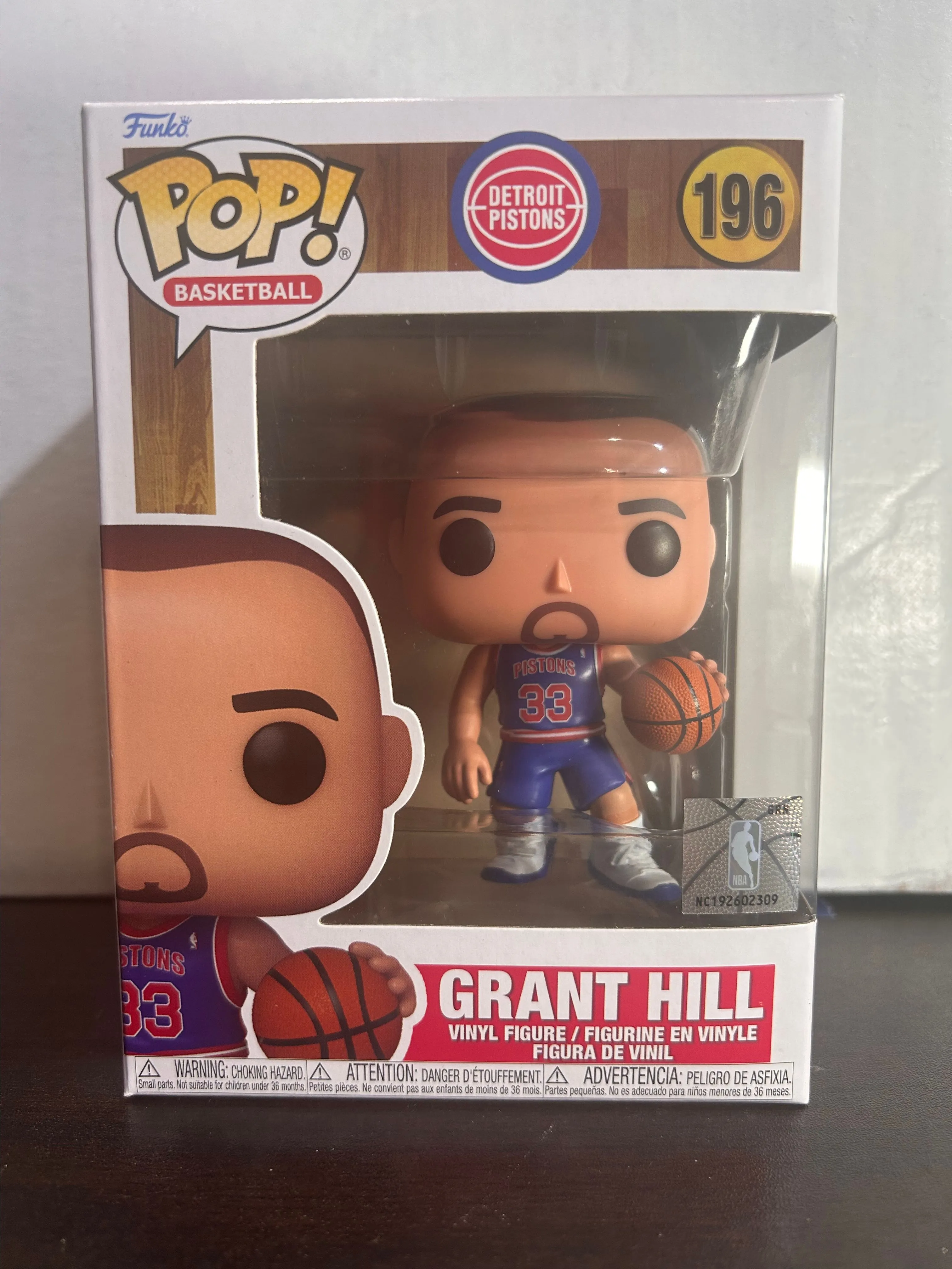 Product image for Grant Hill NBA Detroit Pistons Basketball Funko Pop 196 With Protector