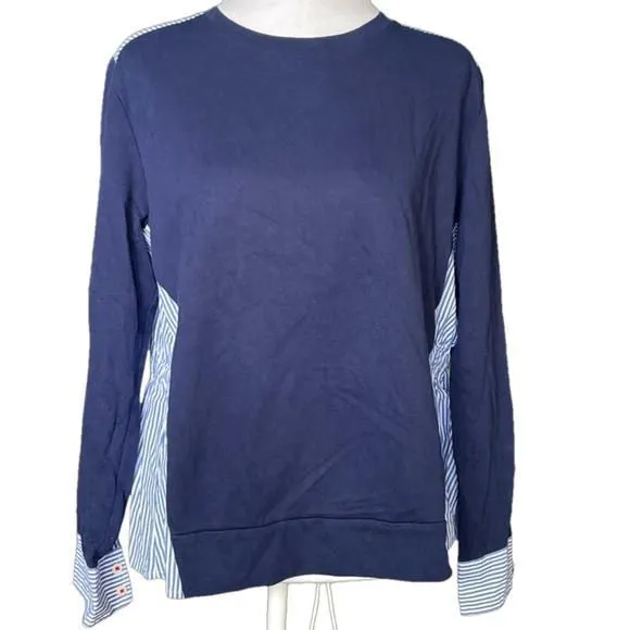 Product image for Women's Vineyard Vines Blue & White Striped Long Sleeve Shirt Size M