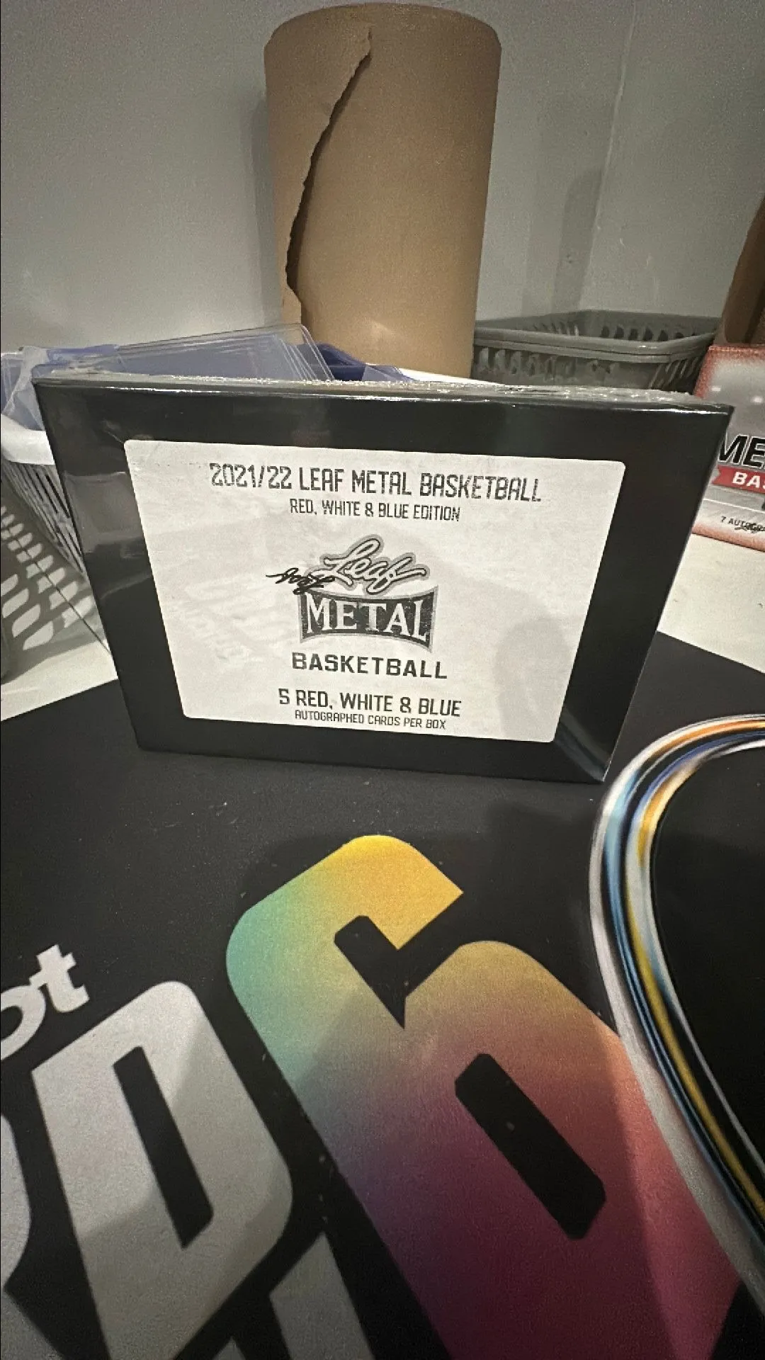 Product image for 2021 Leaf Red White Blue Edition Leaf Metal Hobby Box 5 Autos Per Box