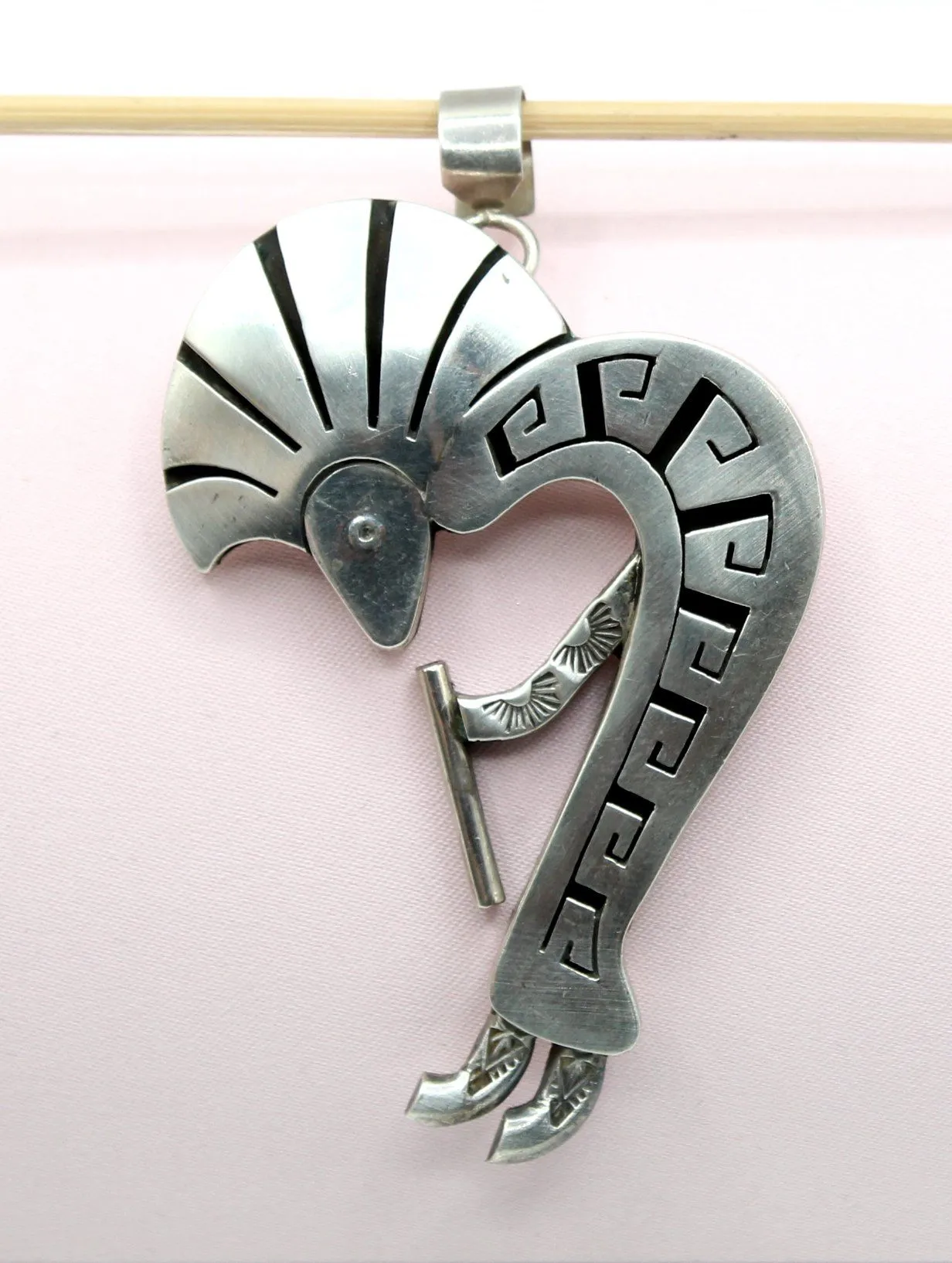 Product image for Herman Vandever Navajo sterling silver Kokopelli brooch pendant combo 34.41g