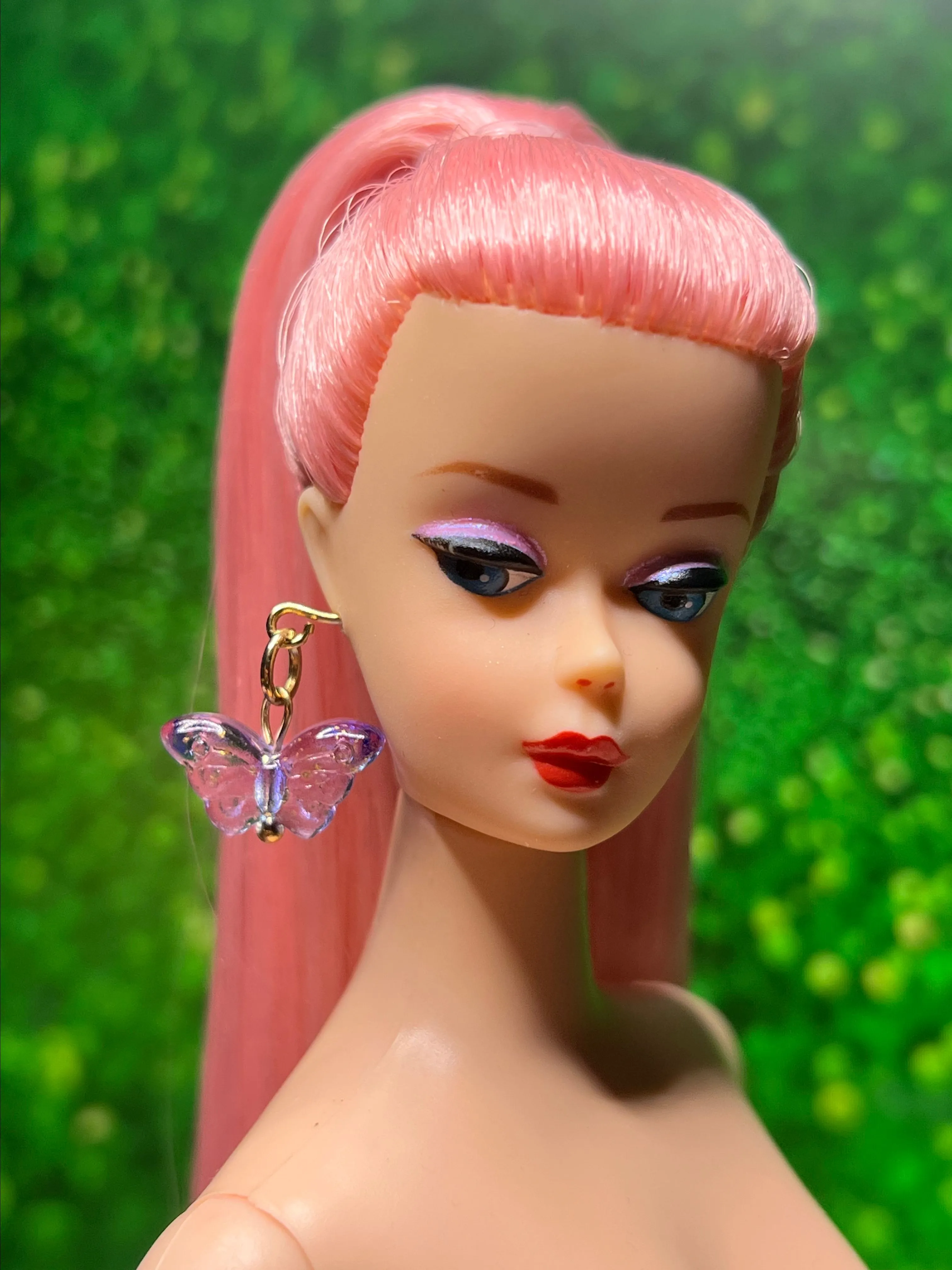 Product image for Handmade Doll Earrings - Purple & Blue Ombré Butterfly