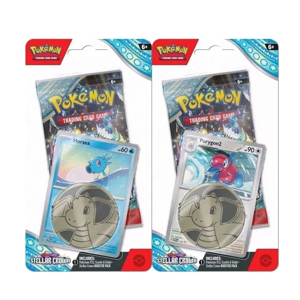 Product image for Pokemon Stellar Crown SV07 Pokemon TCG Checklane Blister Horsea/Porygon2 Set Of 2